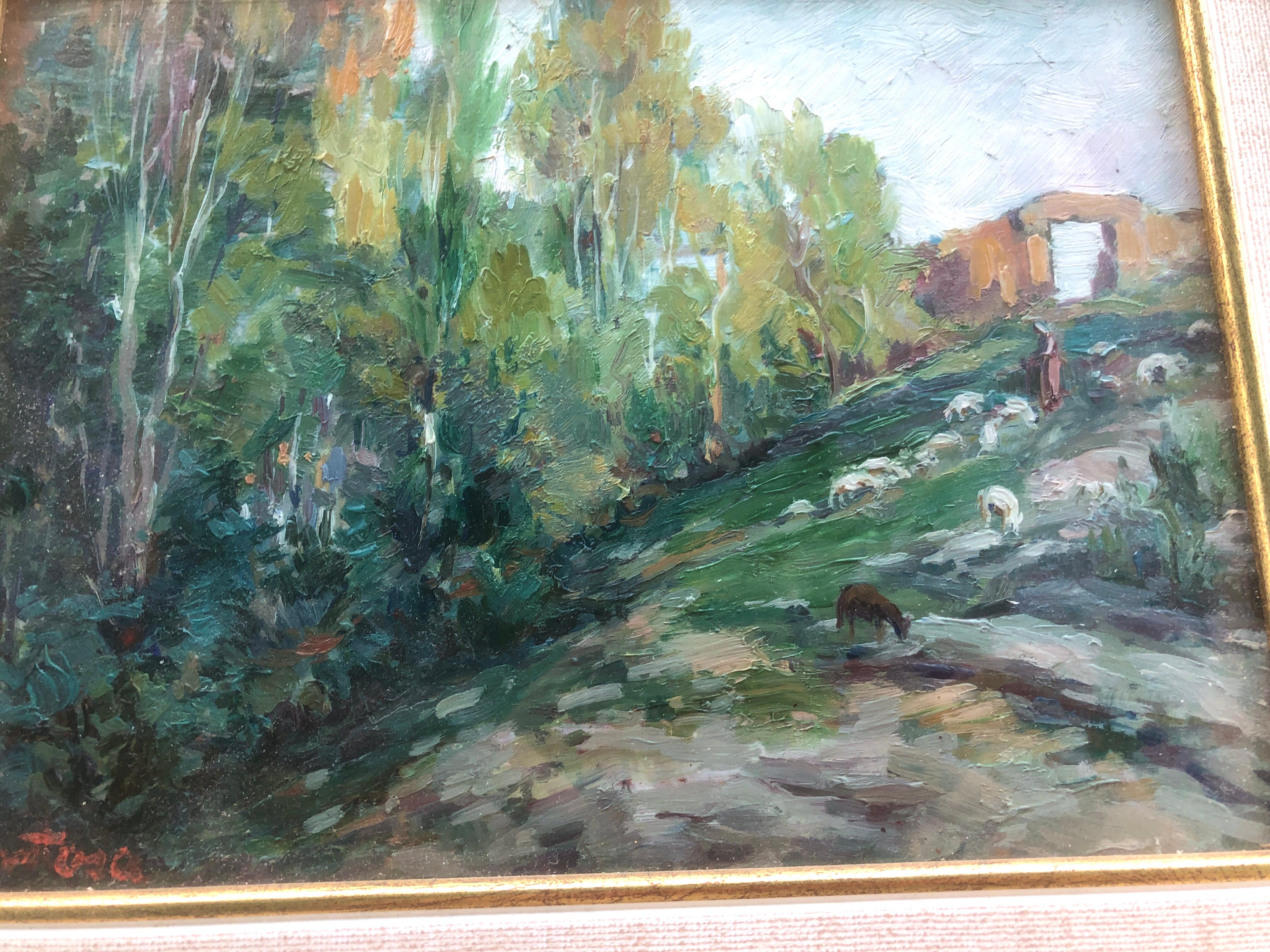 Spanish landscape oil on board painting For Sale 2