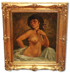 Sensualidad clásica - Óleo sobre tela - Firmado y enmarcado