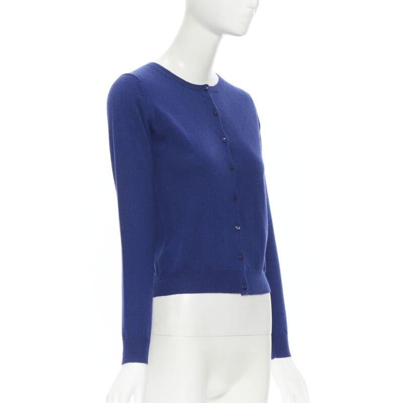 Bleu Pull cardigan JOSEPH 100 % cachemire bleu cobalt à boutons sur le devant S en vente