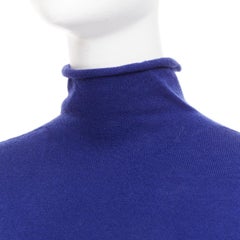 Joseph Maglione a collo alto in maglia senza cuciture, 100% lana merino, blu cobalto, taglia S