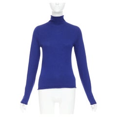 Joseph Maglione a collo alto in maglia senza cuciture, 100% lana merino, blu cobalto, taglia S