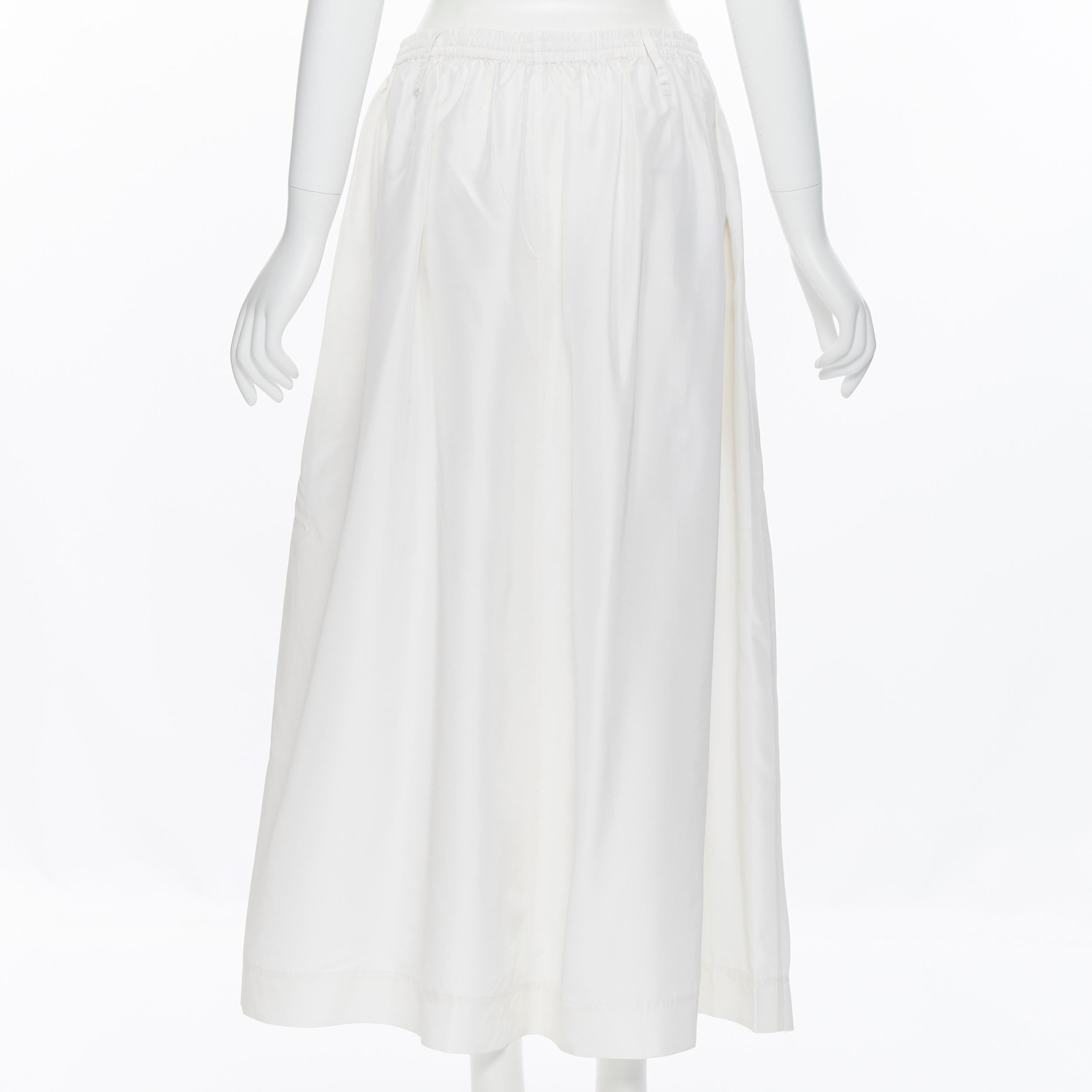 White JOSEPH 100% silk ivory white elasticated drawstring zip detail midi skirt FR34