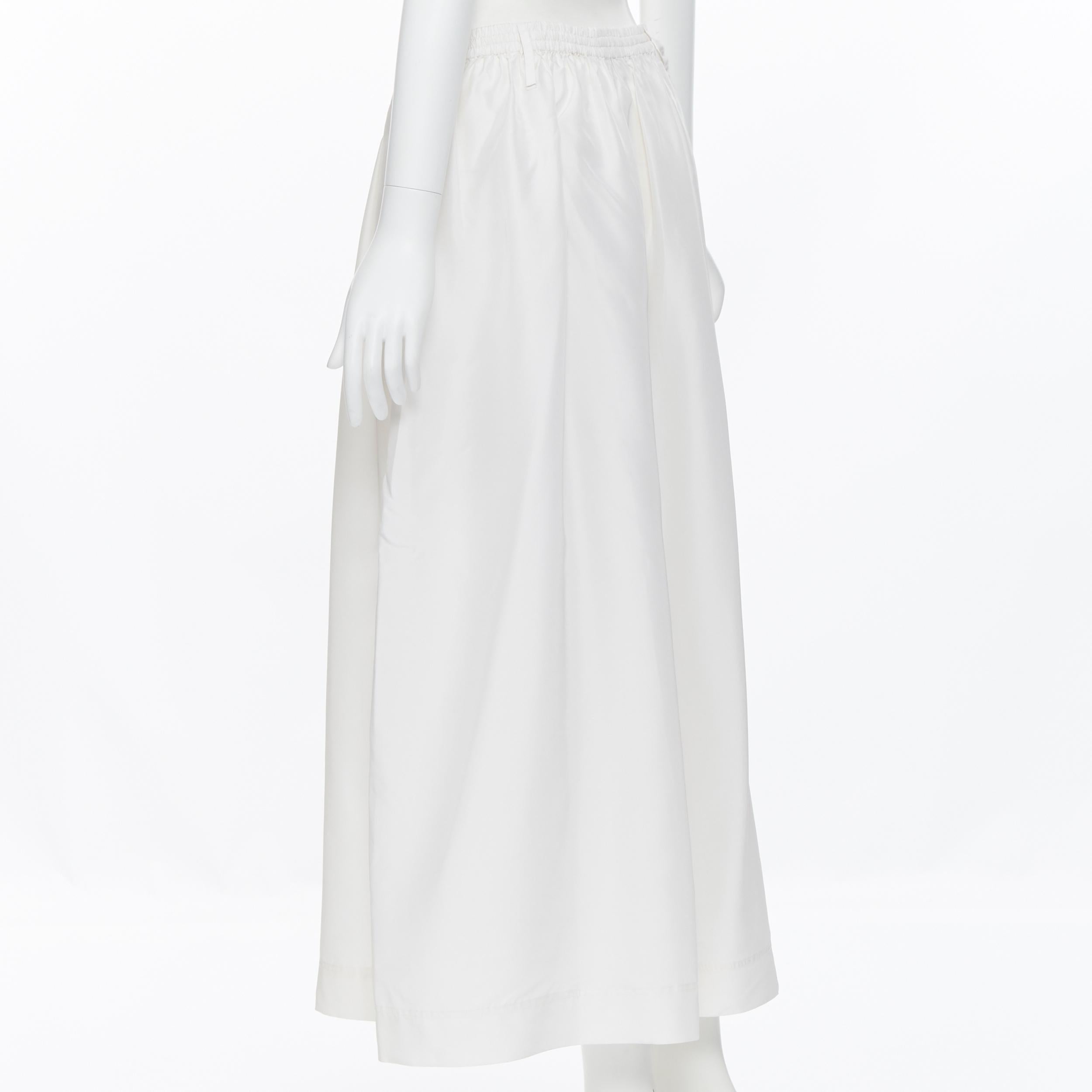 JOSEPH 100% silk ivory white elasticated drawstring zip detail midi skirt FR34 In Excellent Condition In Hong Kong, NT