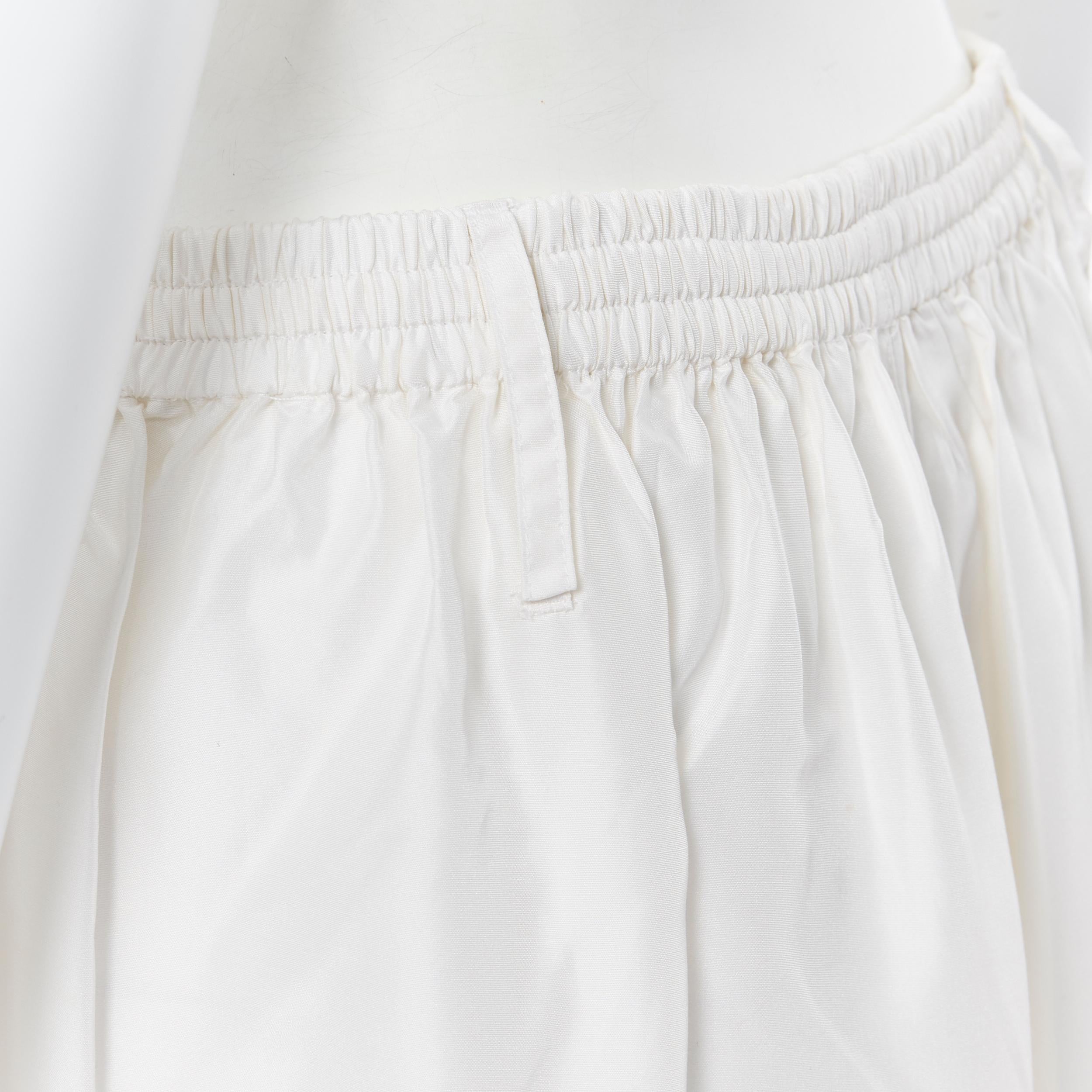 Women's JOSEPH 100% silk ivory white elasticated drawstring zip detail midi skirt FR34