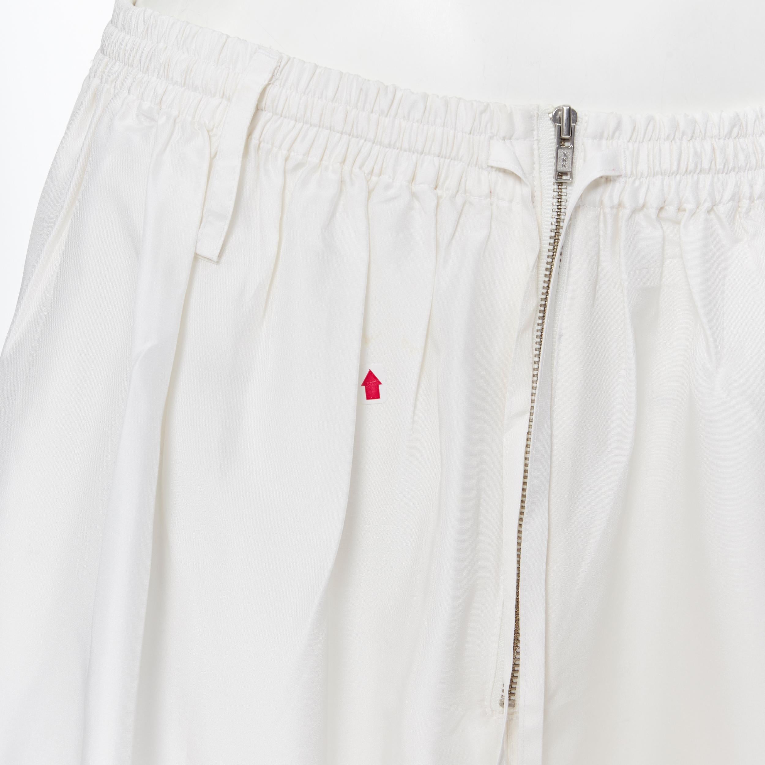 JOSEPH 100% silk ivory white elasticated drawstring zip detail midi skirt FR34 1