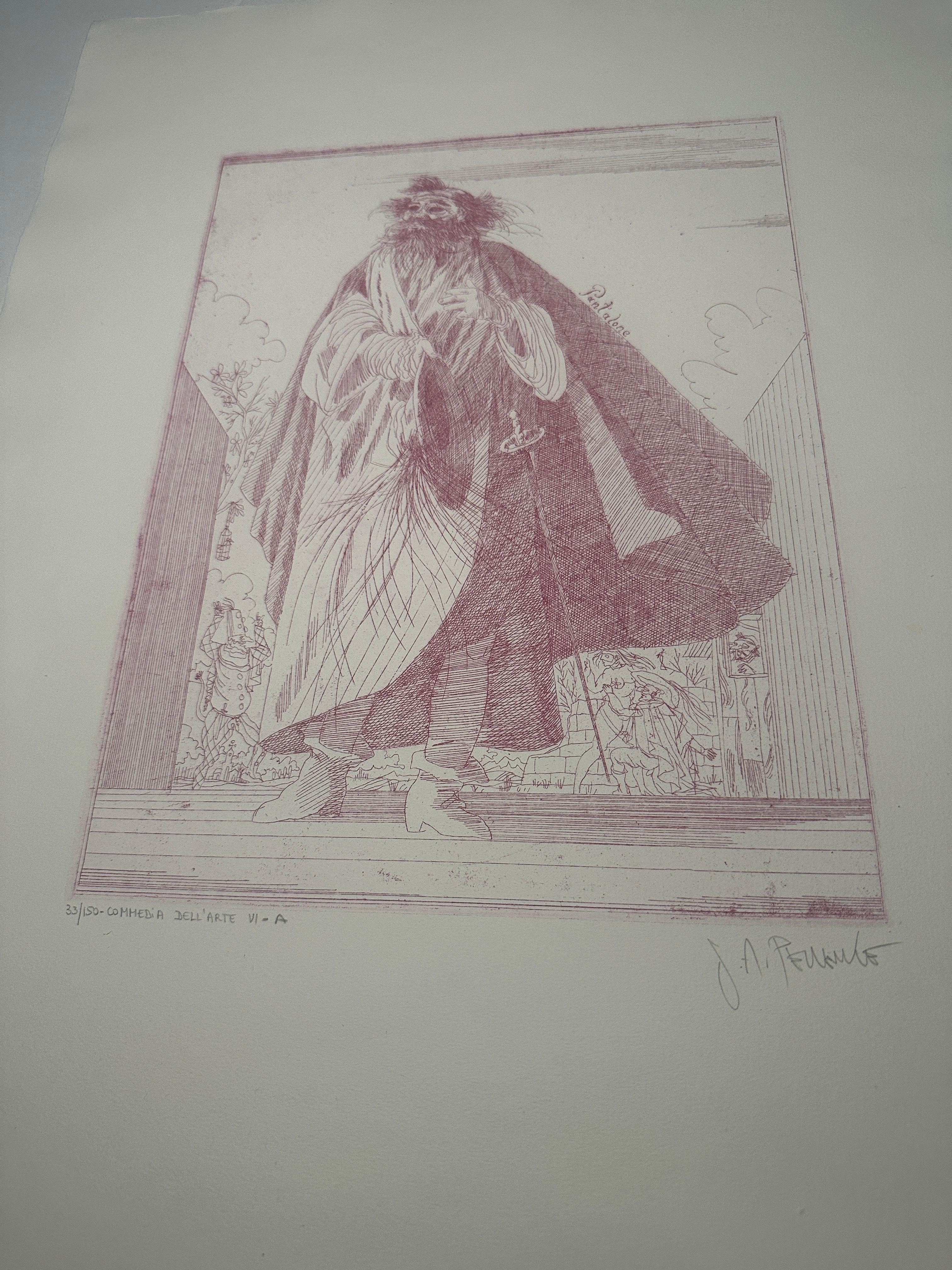 Joseph A. Pecsenke - Commedia Dell'Arte VI-A - Aguafuerte siglo XX en venta