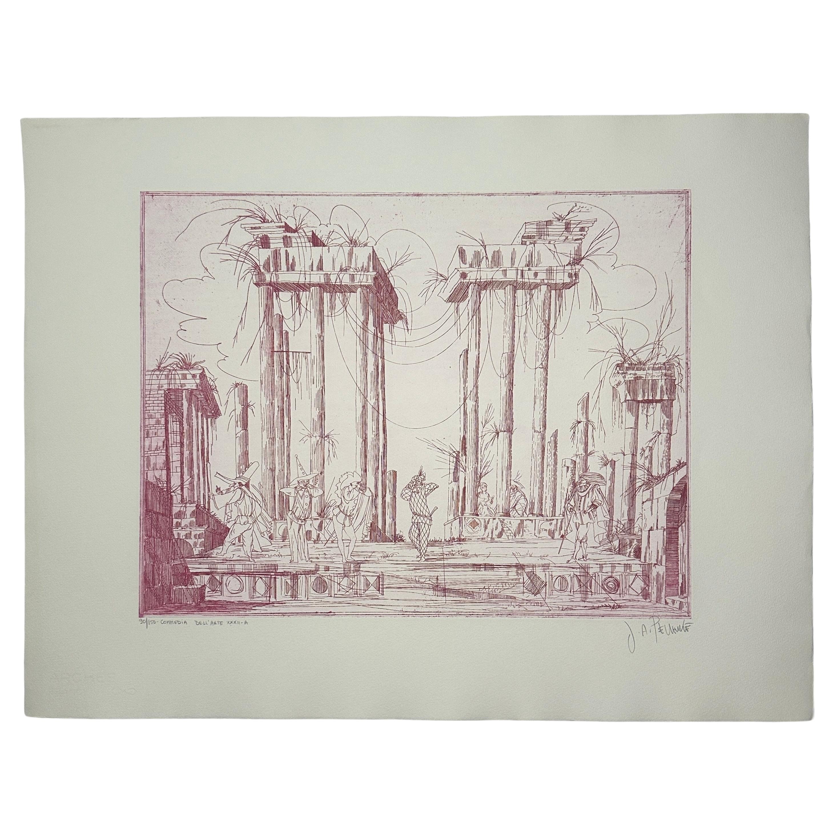 Joseph A. Pecsenke - Commedia Dell'Arte XXXII-A Aguafuerte