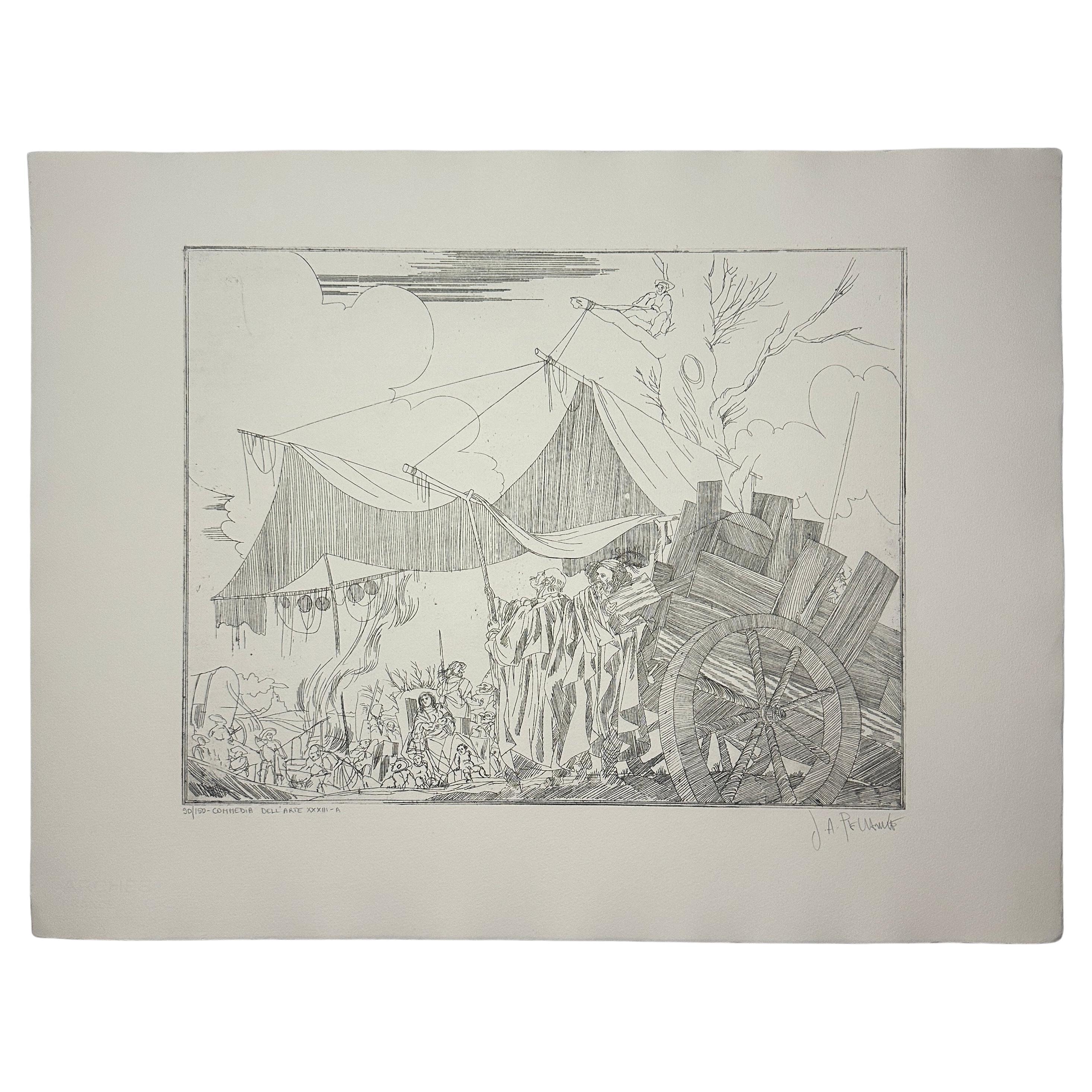 Joseph A. Pecsenke - Commedia Dell'Arte XXXIII-A Aguafuerte