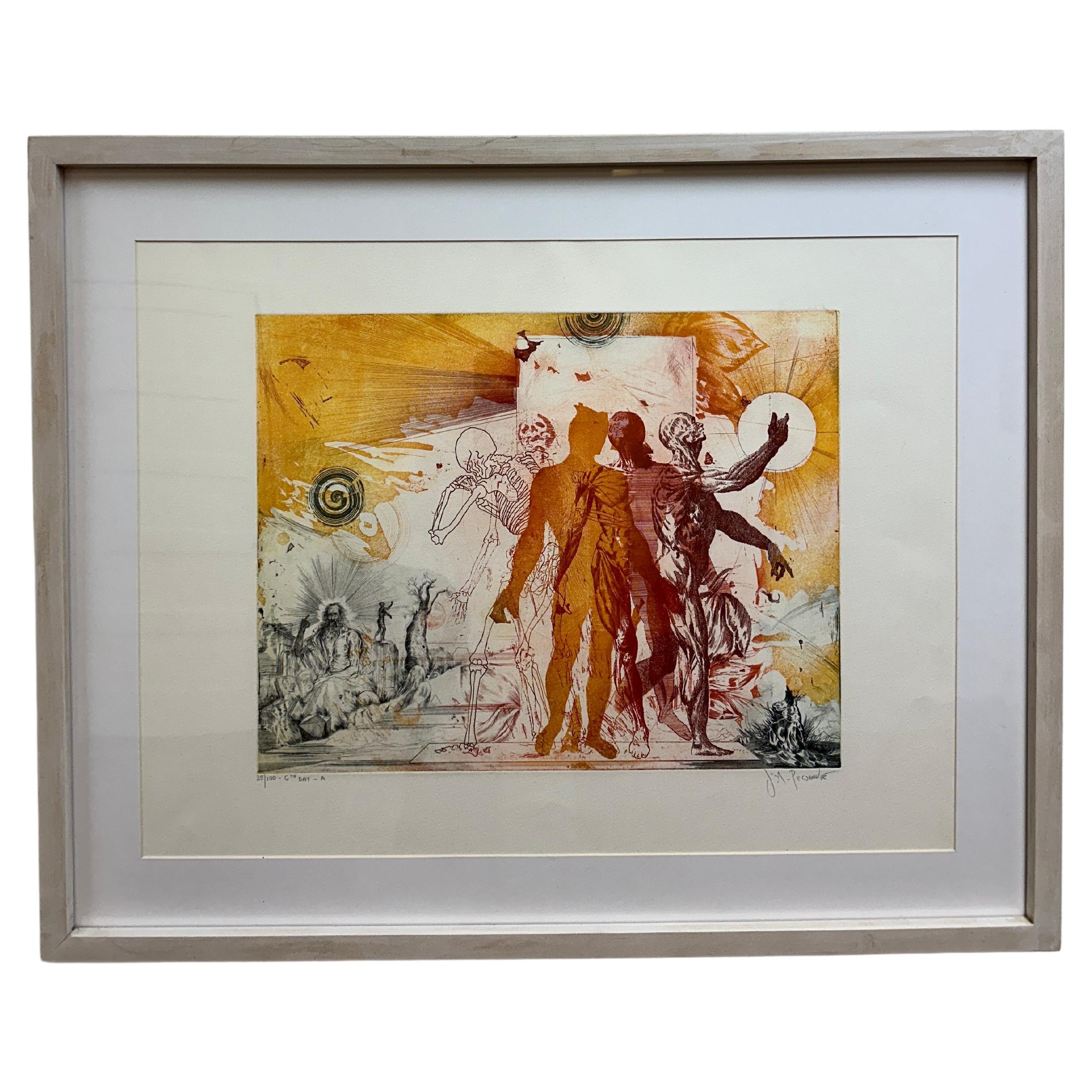 Joseph A Pecsenke 'The Sixth Day' Aquatint and Etching in Colors