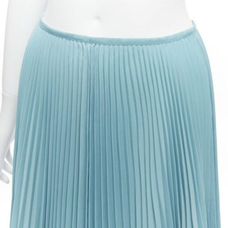 JOSEPH Abbot blue accordion pleats center seam round table skirt FR34 XS For Sale 2