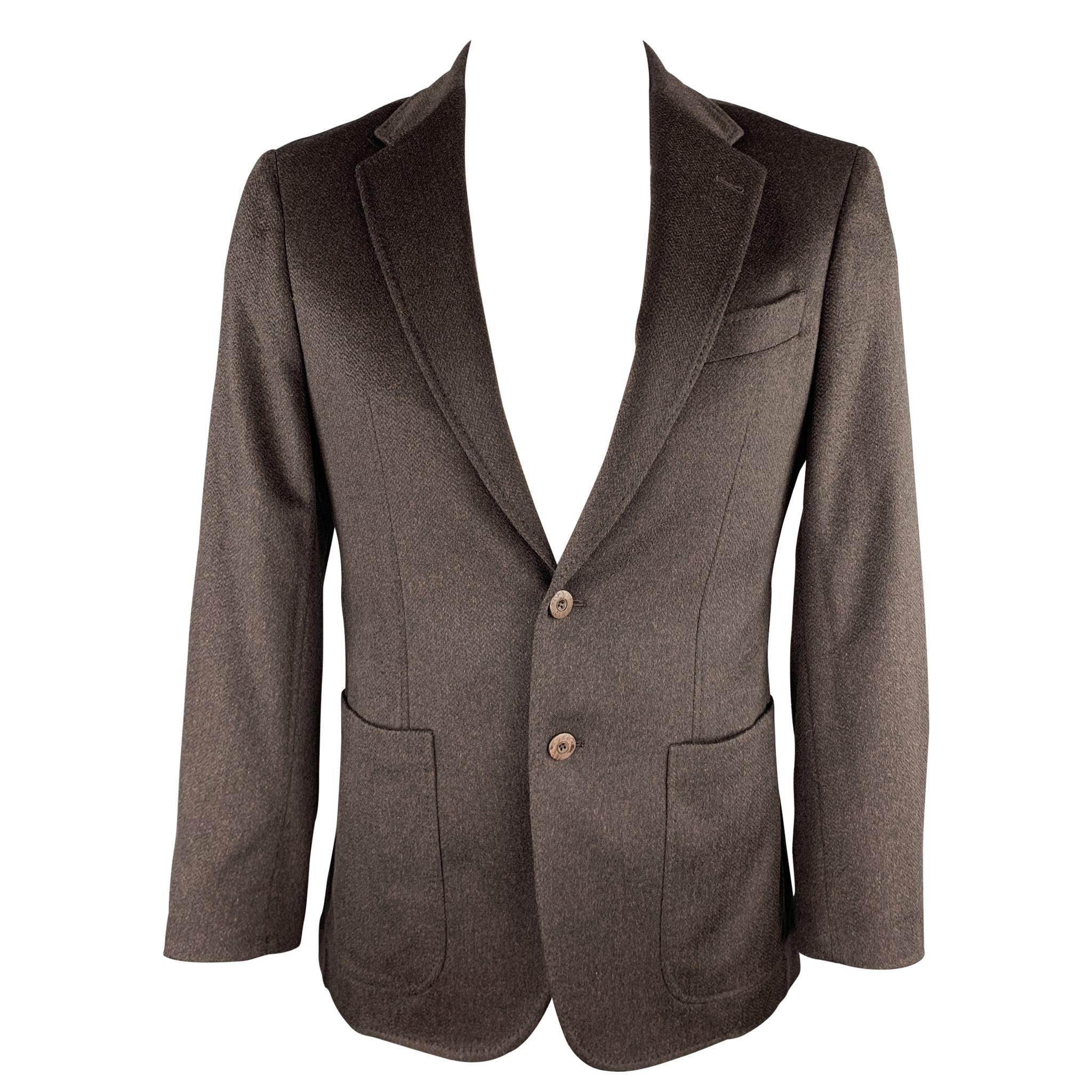 JOSEPH ABBOUD Size 40 Brown Textured Cashmere Sport Coat / Blazer Jacket