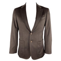 JOSEPH ABBOUD Größe 40 Brauner strukturierter Kaschmir Sport Mantel / Blazer Jacke