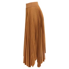 Joseph Ade Pleated Midi Skirt in Brown Polyester