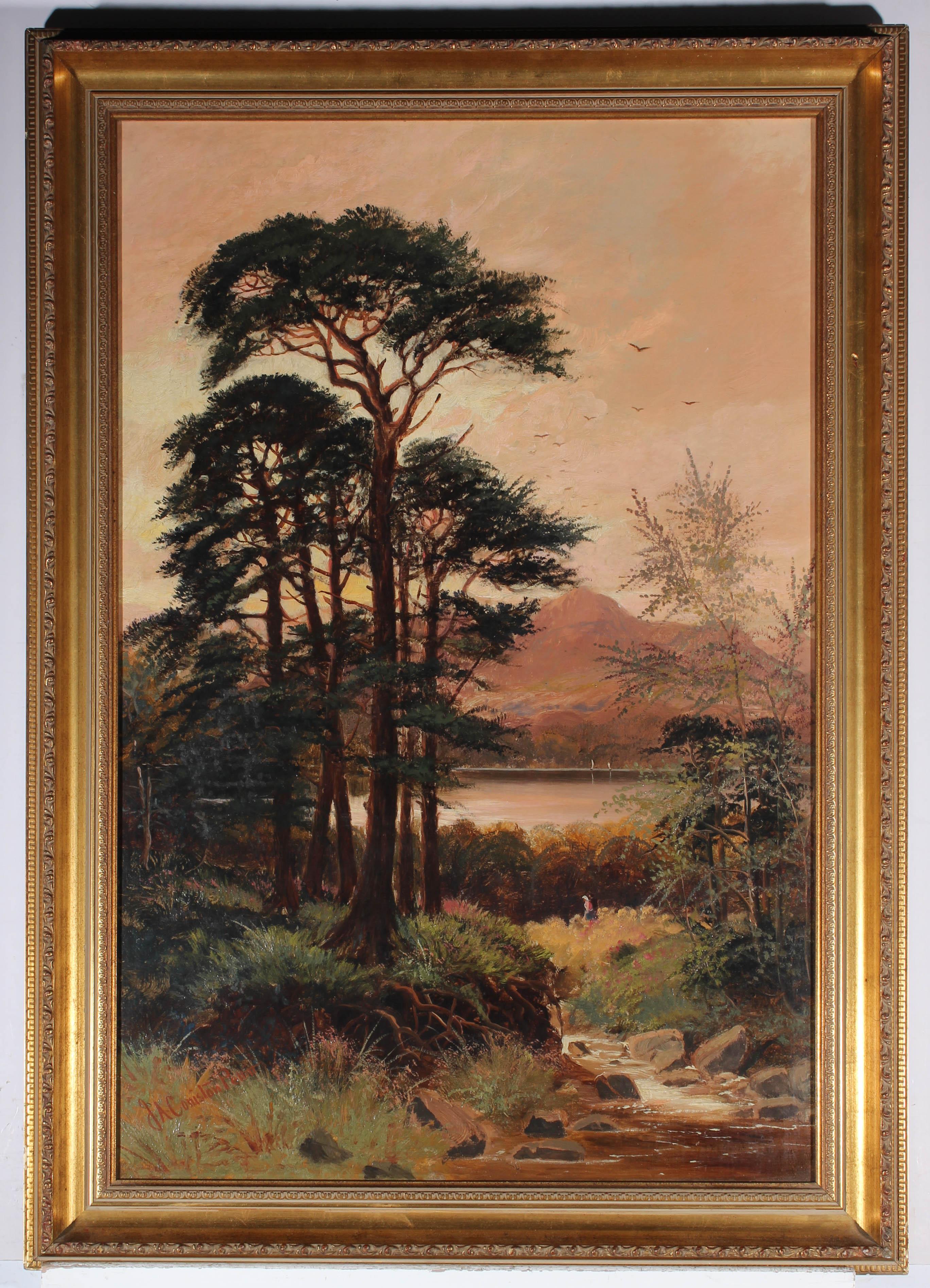 Joseph Albert Coniston Pettitt - 1903 Oil, Evening On The Lake 2