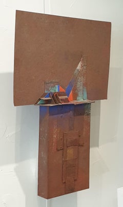 High Relief Totem, Abstract Geometric Sculptural Wall Applique.