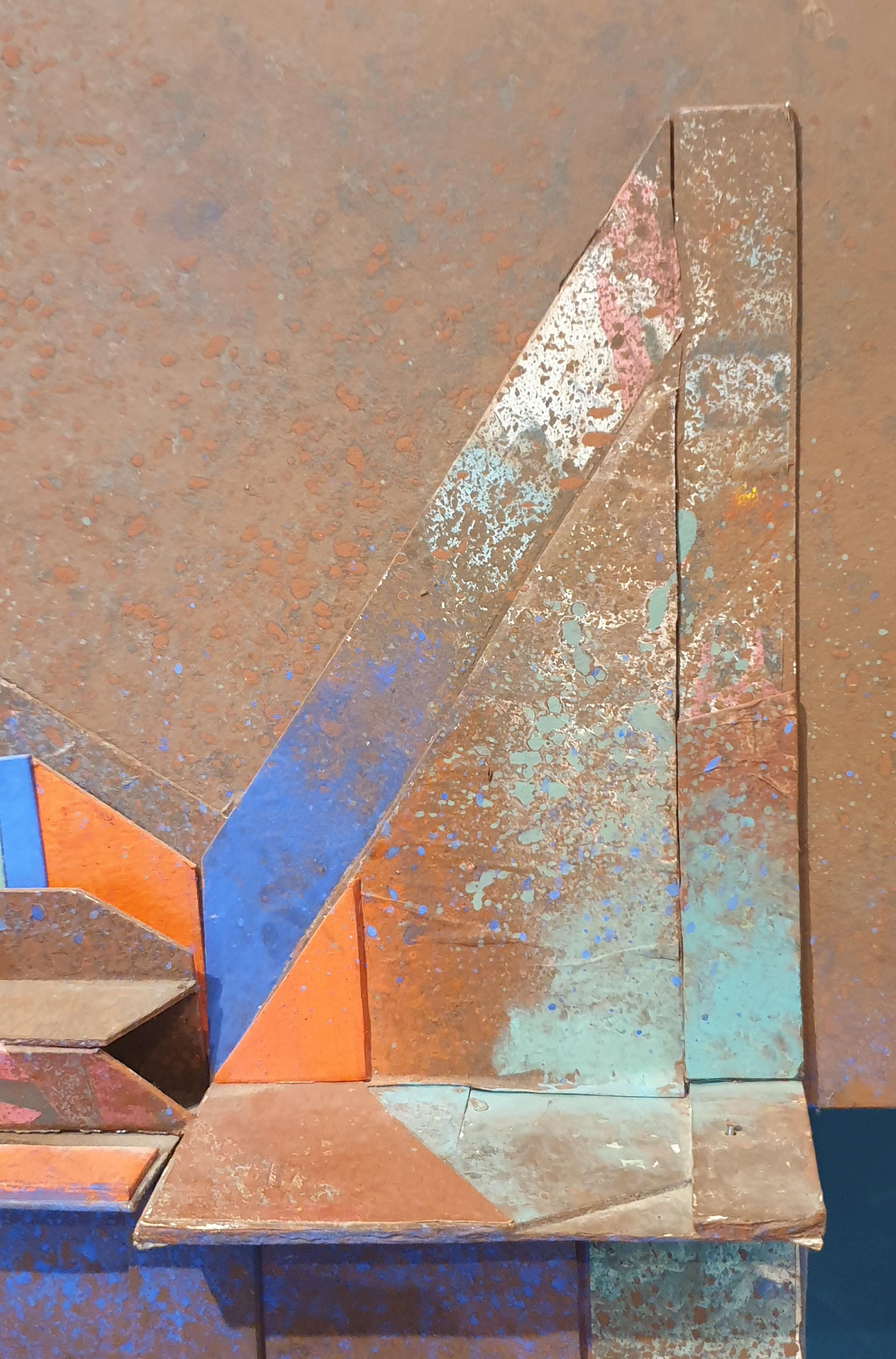 High Relief Totem, Abstract Geometric Sculptural Wall Applique. For Sale 4
