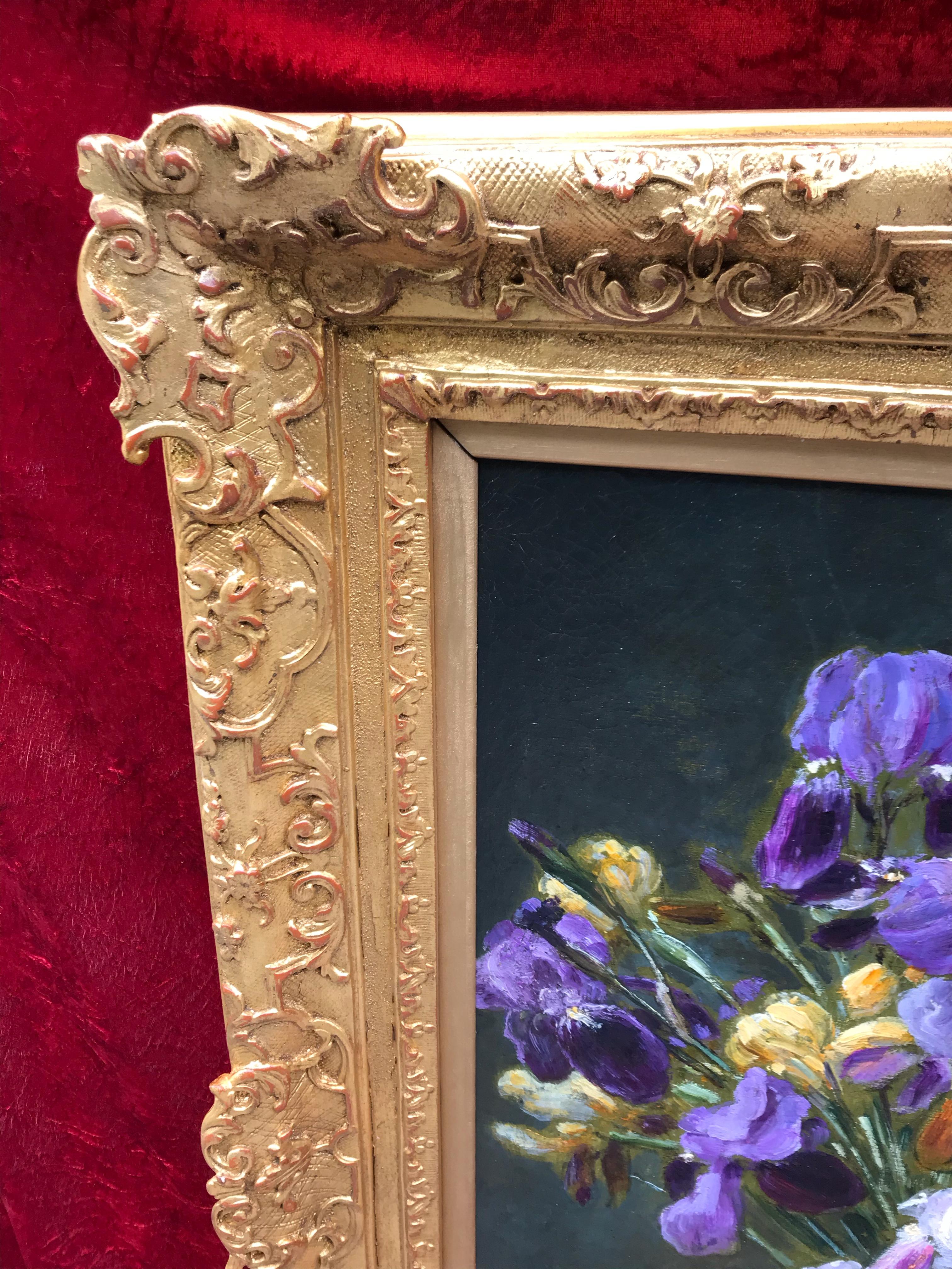 Bunch of Iris - Post-Impressionist Painting by Joseph Alexis KREYDER  