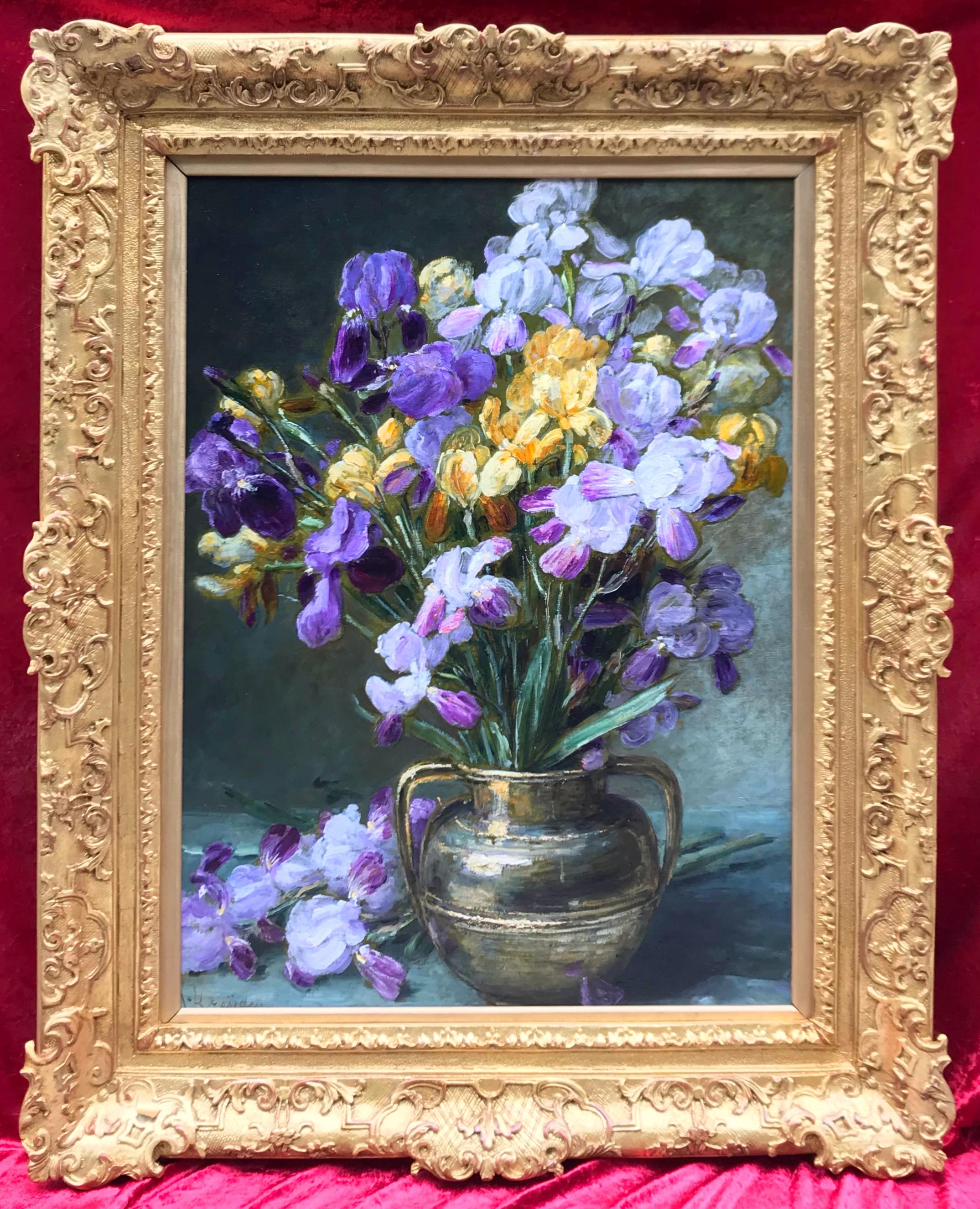 Joseph Alexis KREYDER   Still-Life Painting - Bunch of Iris