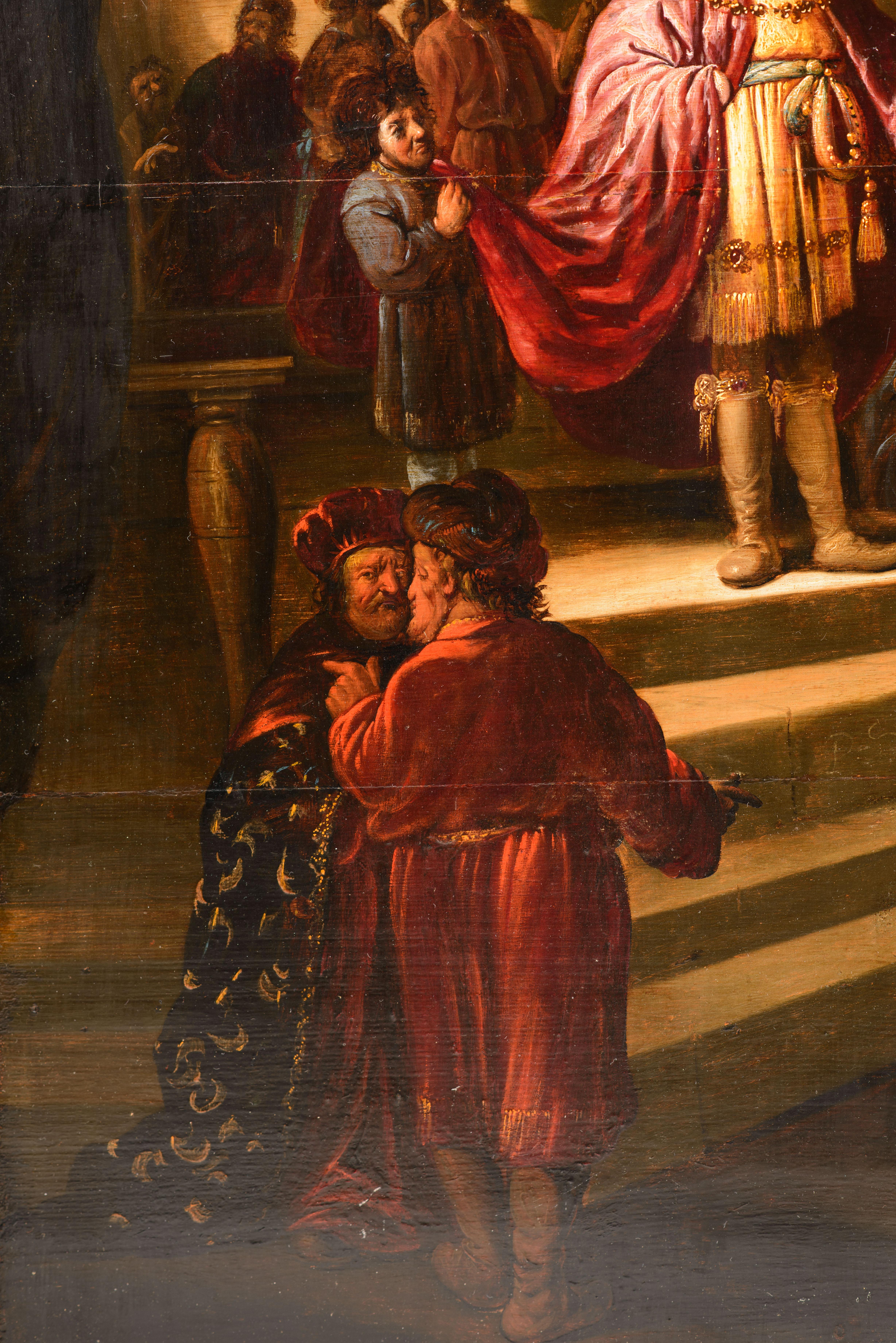 European Joseph and his brothers. Oil on canvas. Dutch school, based on models by Andria For Sale