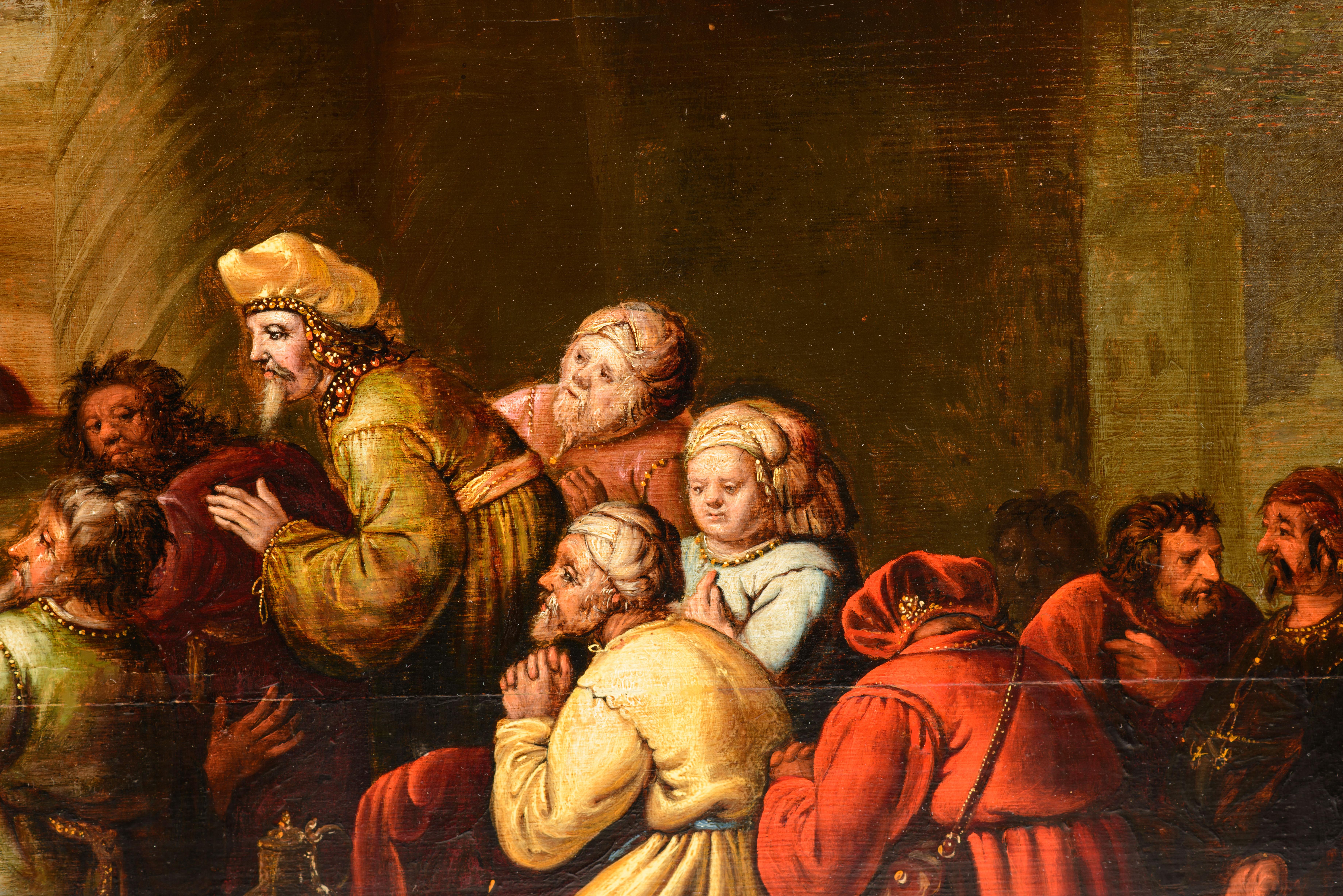 18th Century and Earlier Joseph and his brothers. Oil on canvas. Dutch school, based on models by Andria For Sale
