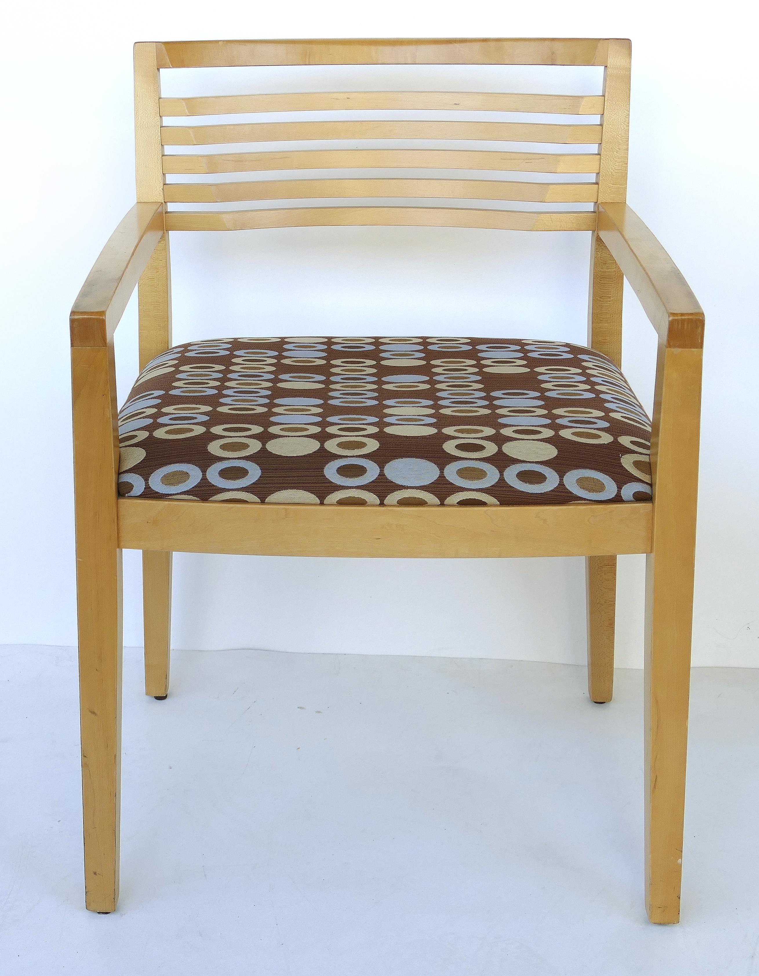 Joseph and Linda Ricchio Knoll Studio Ricchio chairs in beech

Offered for sale is a pair of Knoll Studio Ricchio chairs designed by Joseph and Linda Ricchio in 1990. Both chairs are done in a light beech wood finish and are nicely upholstered.