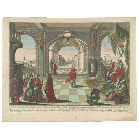 Joseph and Pharaoh – Antique Vue d’Optique by Probst, c.1770