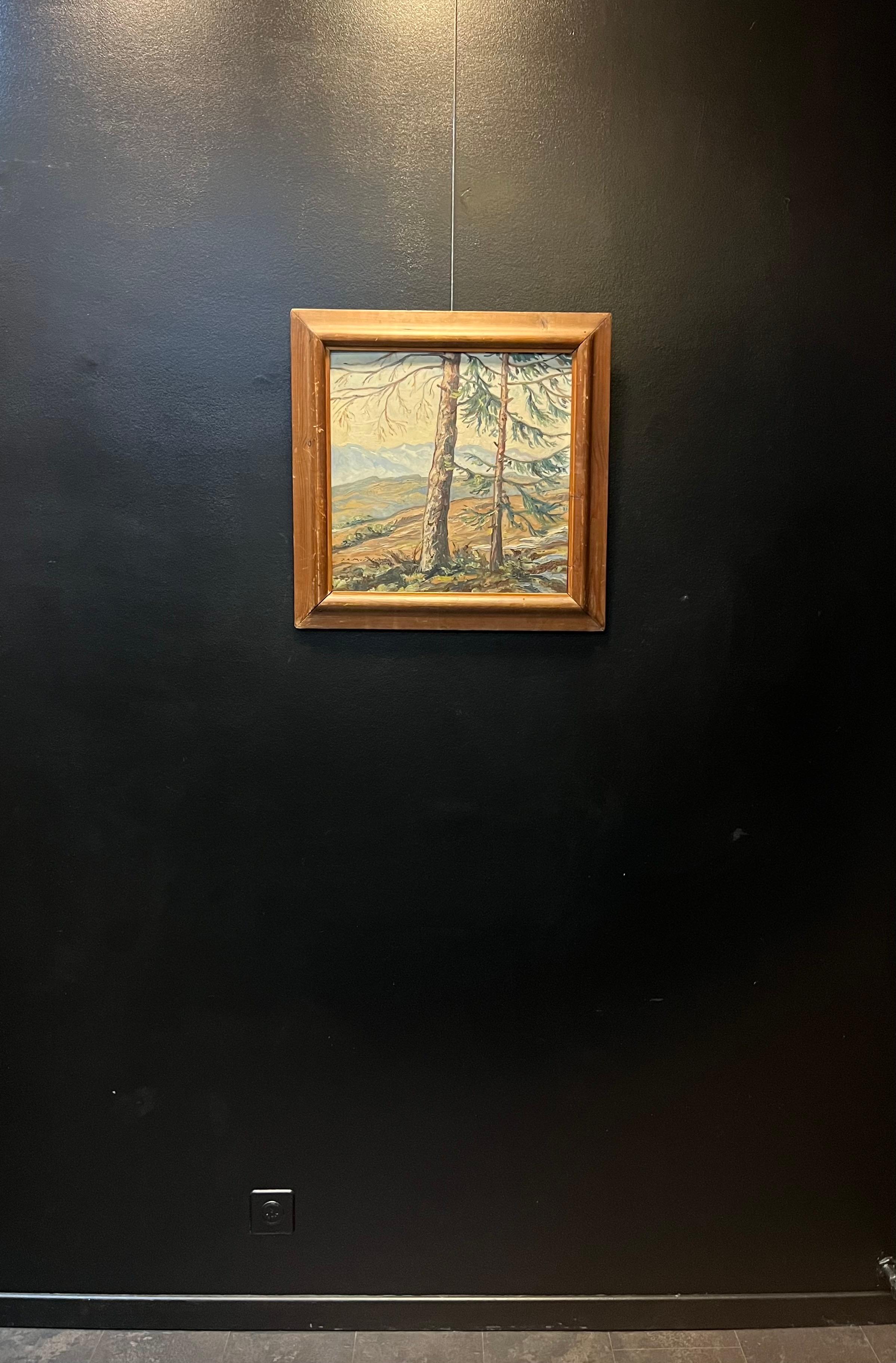Der Abend in den Bergen von Joseph André Mussler - 45x45 cm im Angebot 1