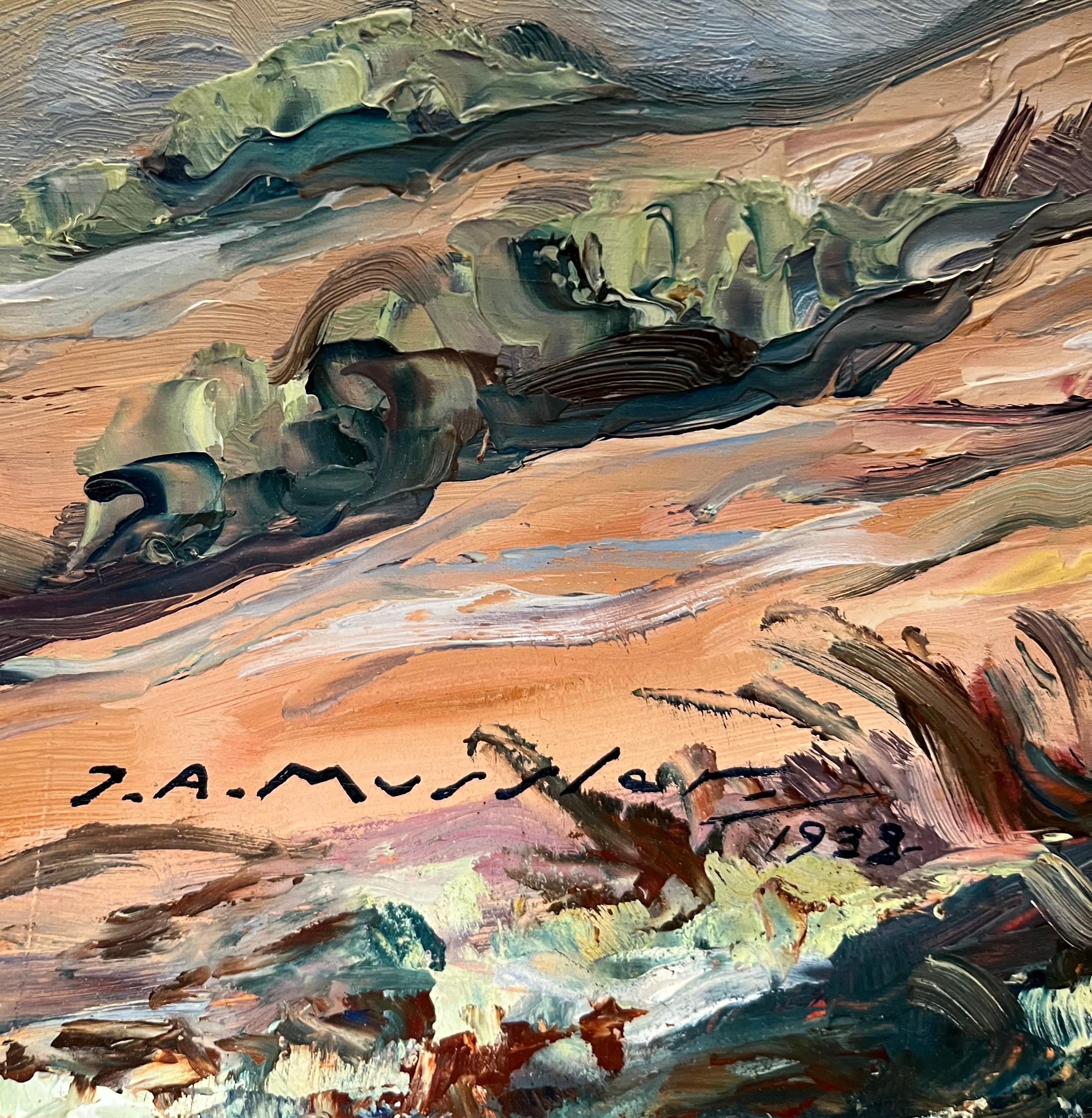 Der Abend in den Bergen von Joseph André Mussler - 45x45 cm im Angebot 3