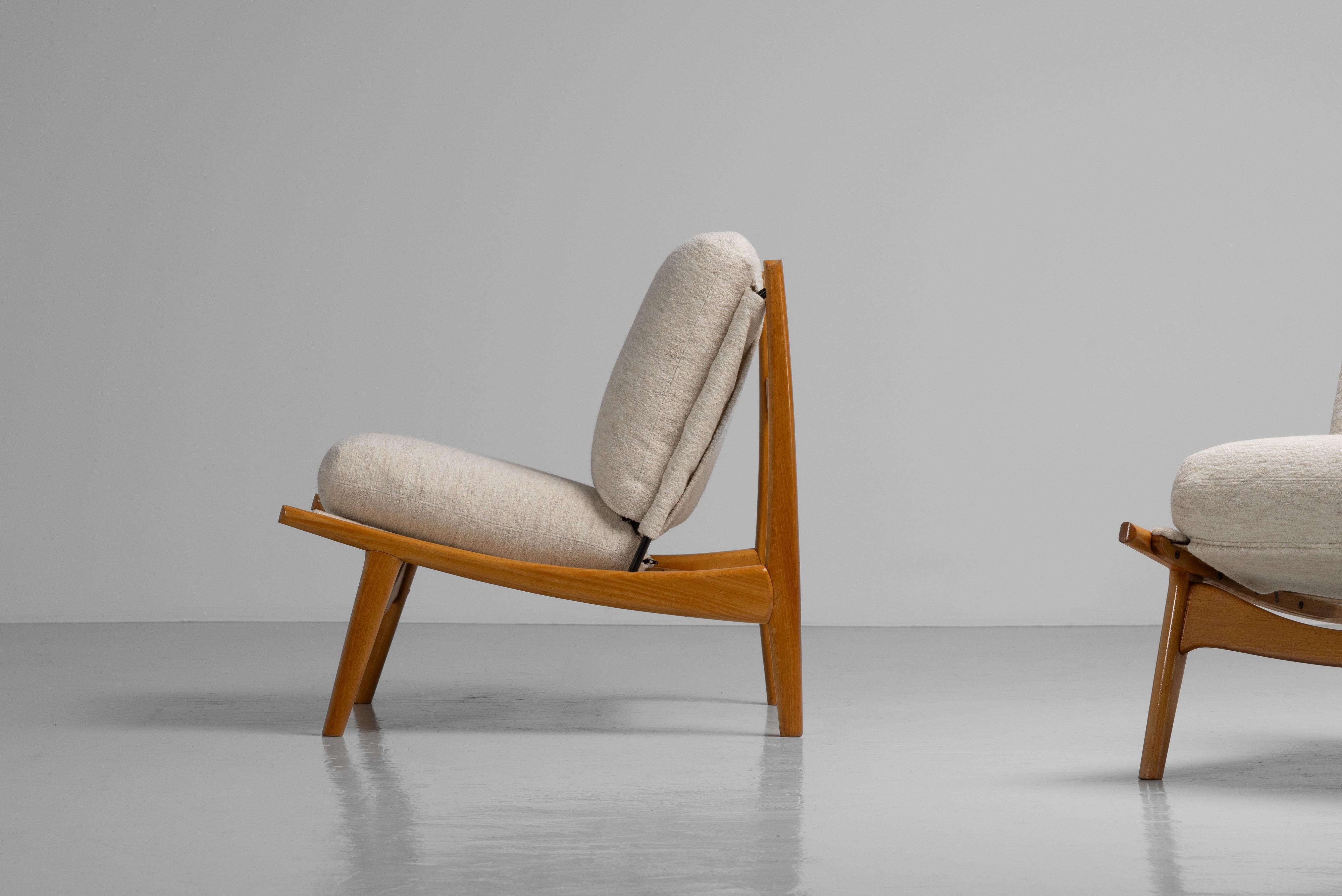 Joseph André Motte 790 lounge chairs Steiner France 1960 For Sale 3