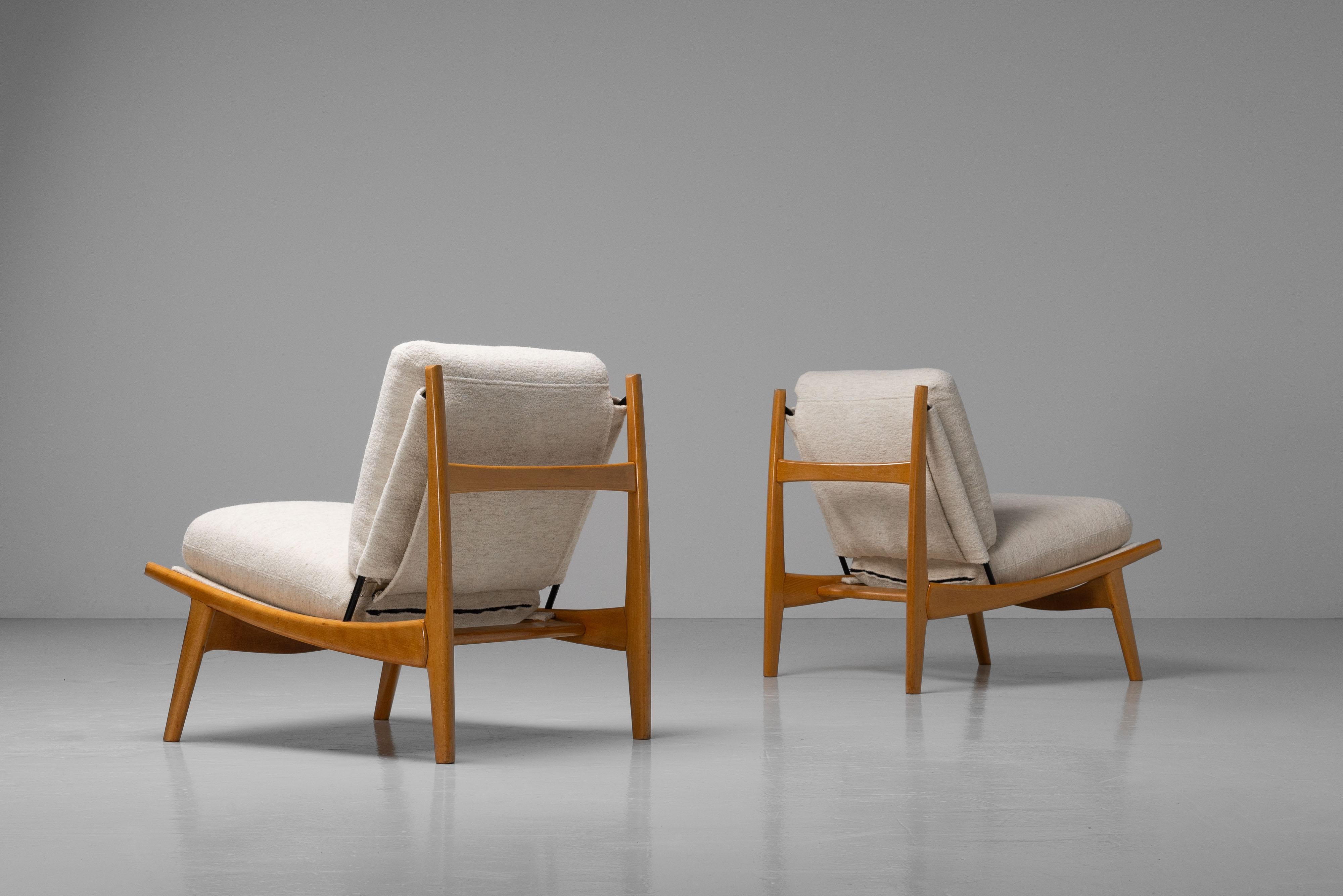 Joseph André Motte 790 lounge chairs Steiner France 1960 For Sale 4