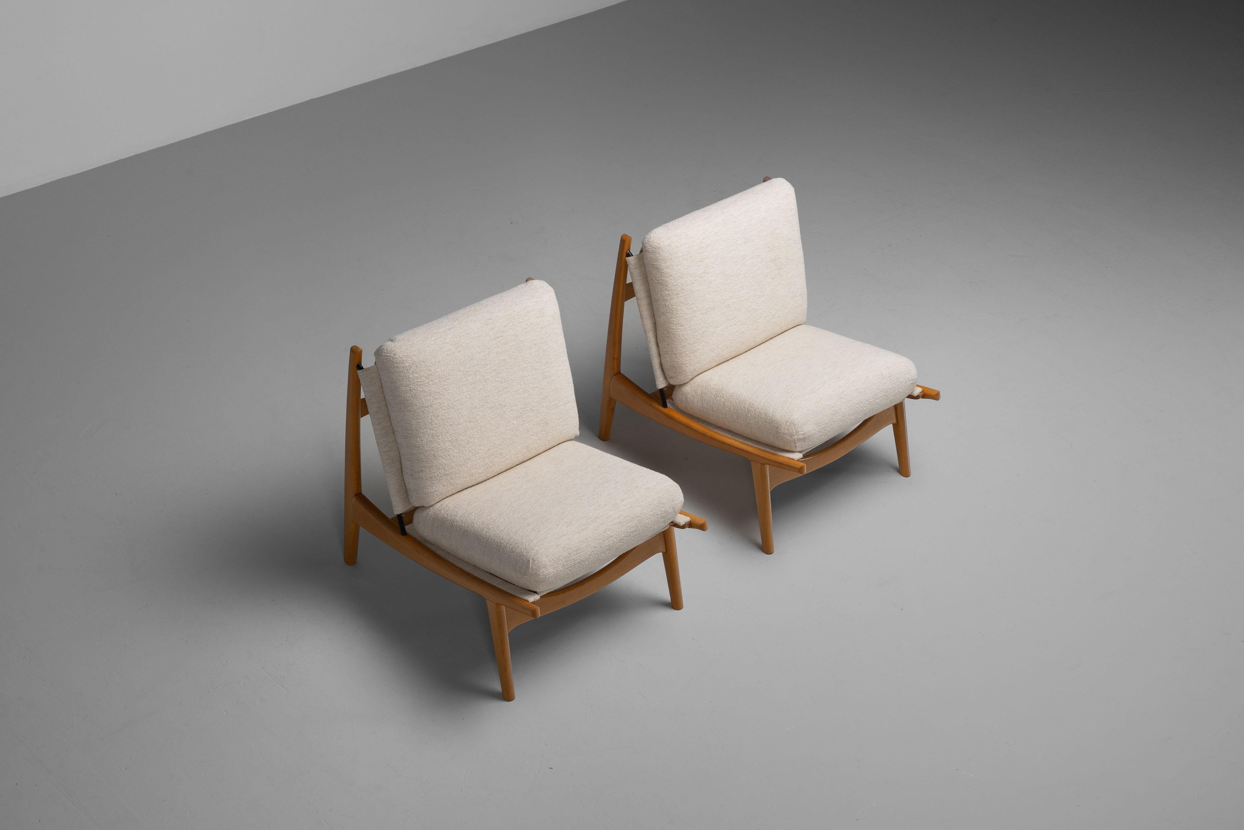 Mid-Century Modern Joseph André Motte 790 lounge chairs Steiner France 1960 For Sale