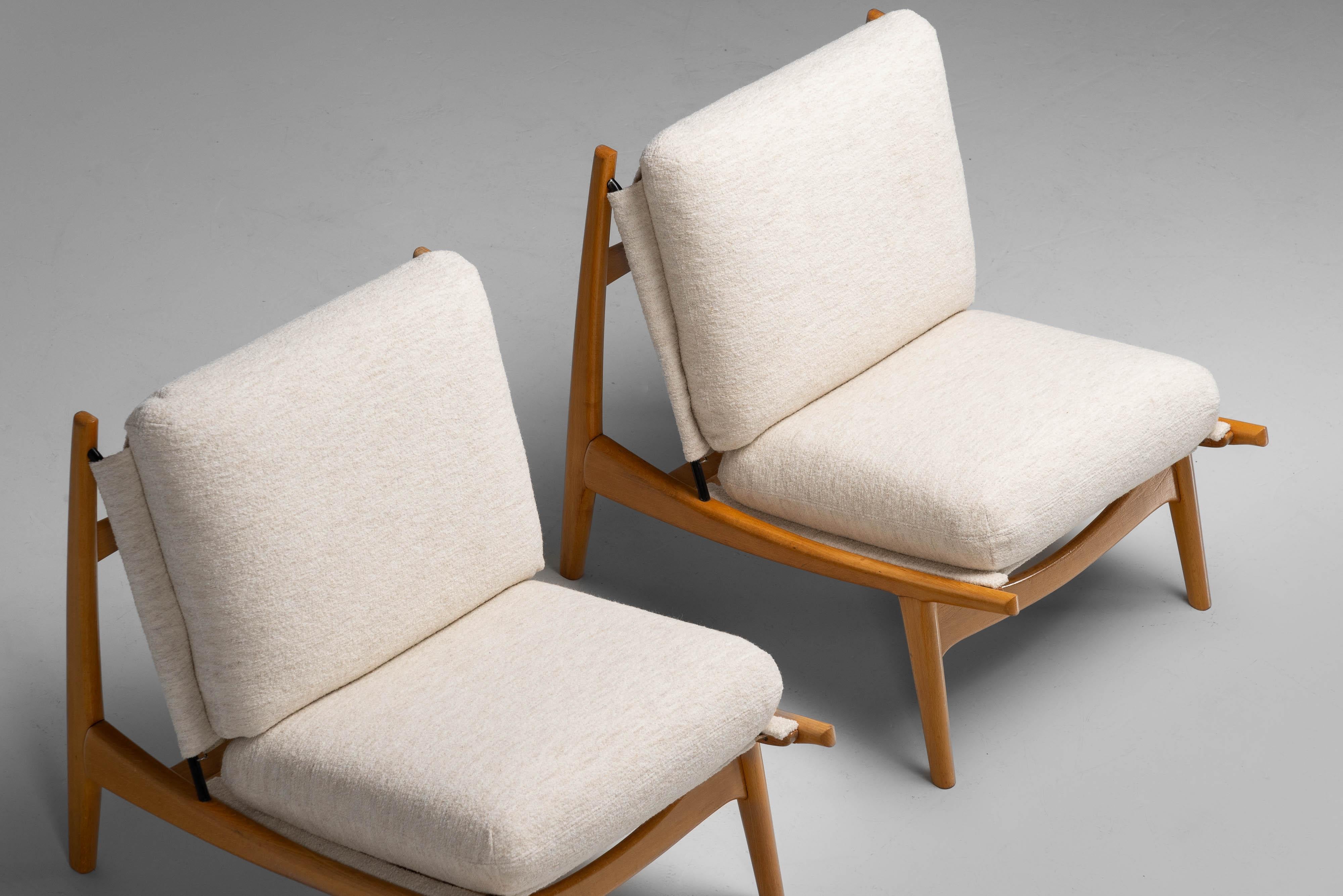 French Joseph André Motte 790 lounge chairs Steiner France 1960 For Sale