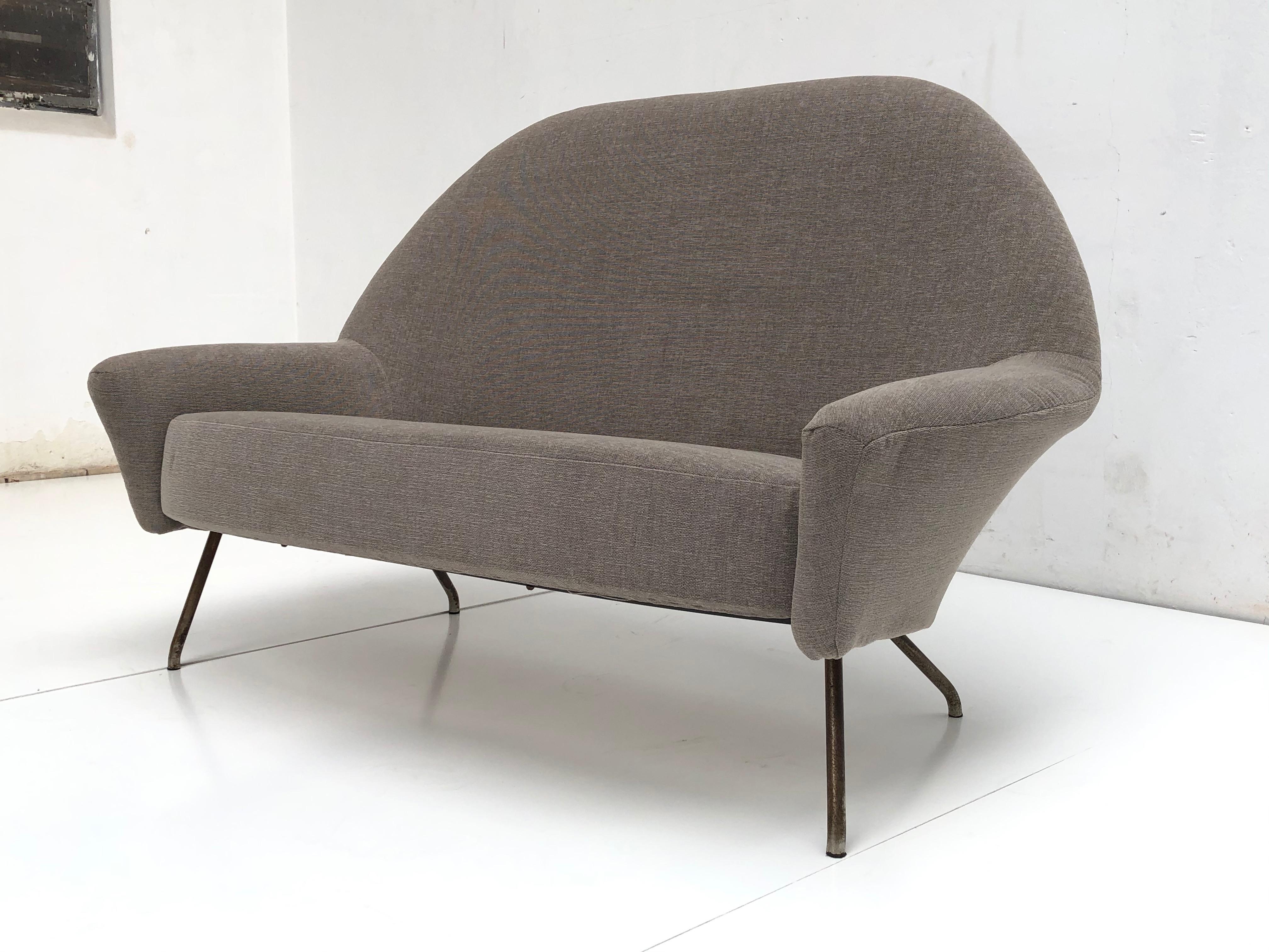 J.A Motte '770' lounge set comprising pair lounge chairs & sofa, 1958, Restored 1