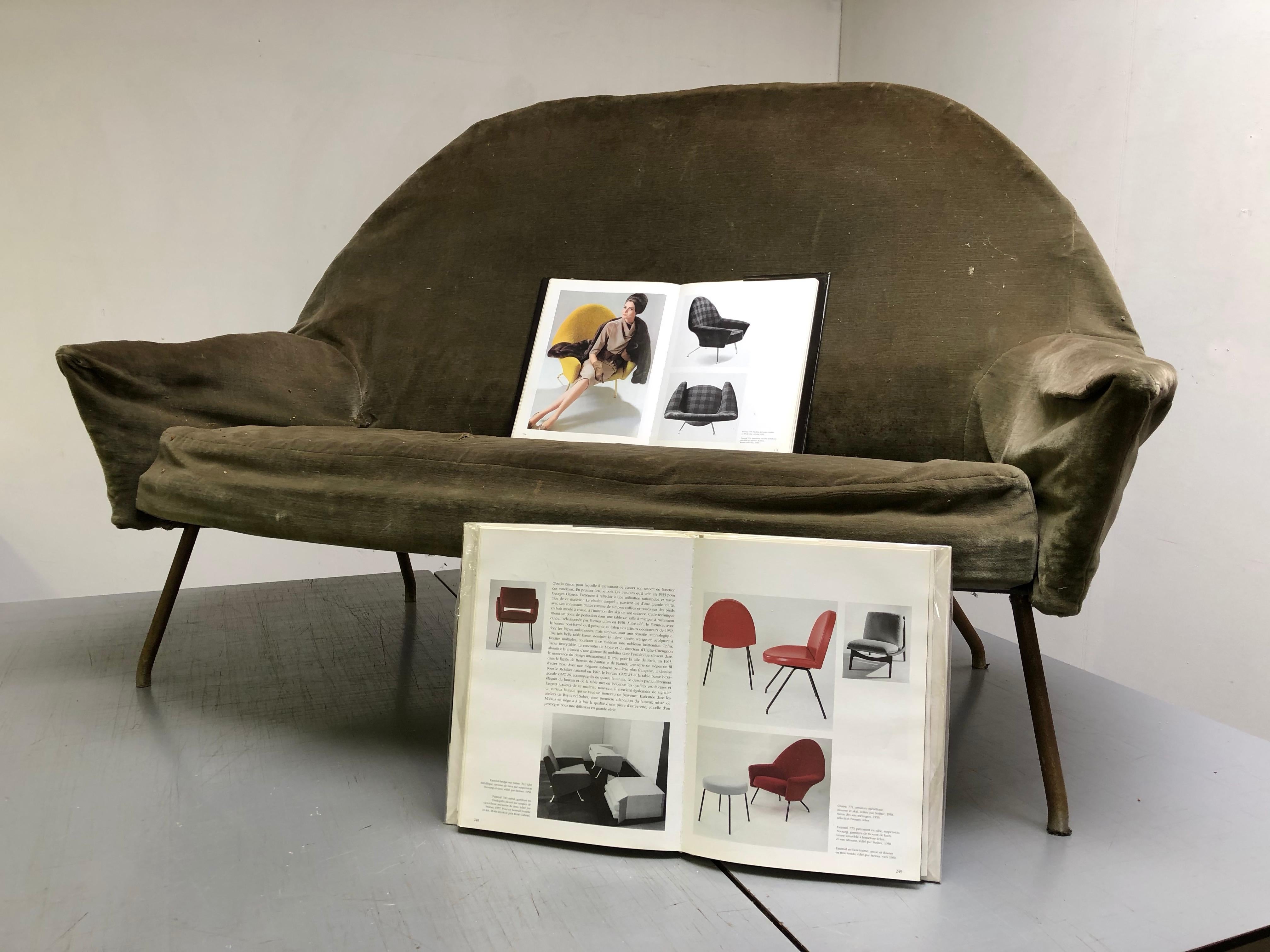 J.A Motte '770' lounge set comprising pair lounge chairs & sofa, 1958, Restored 7