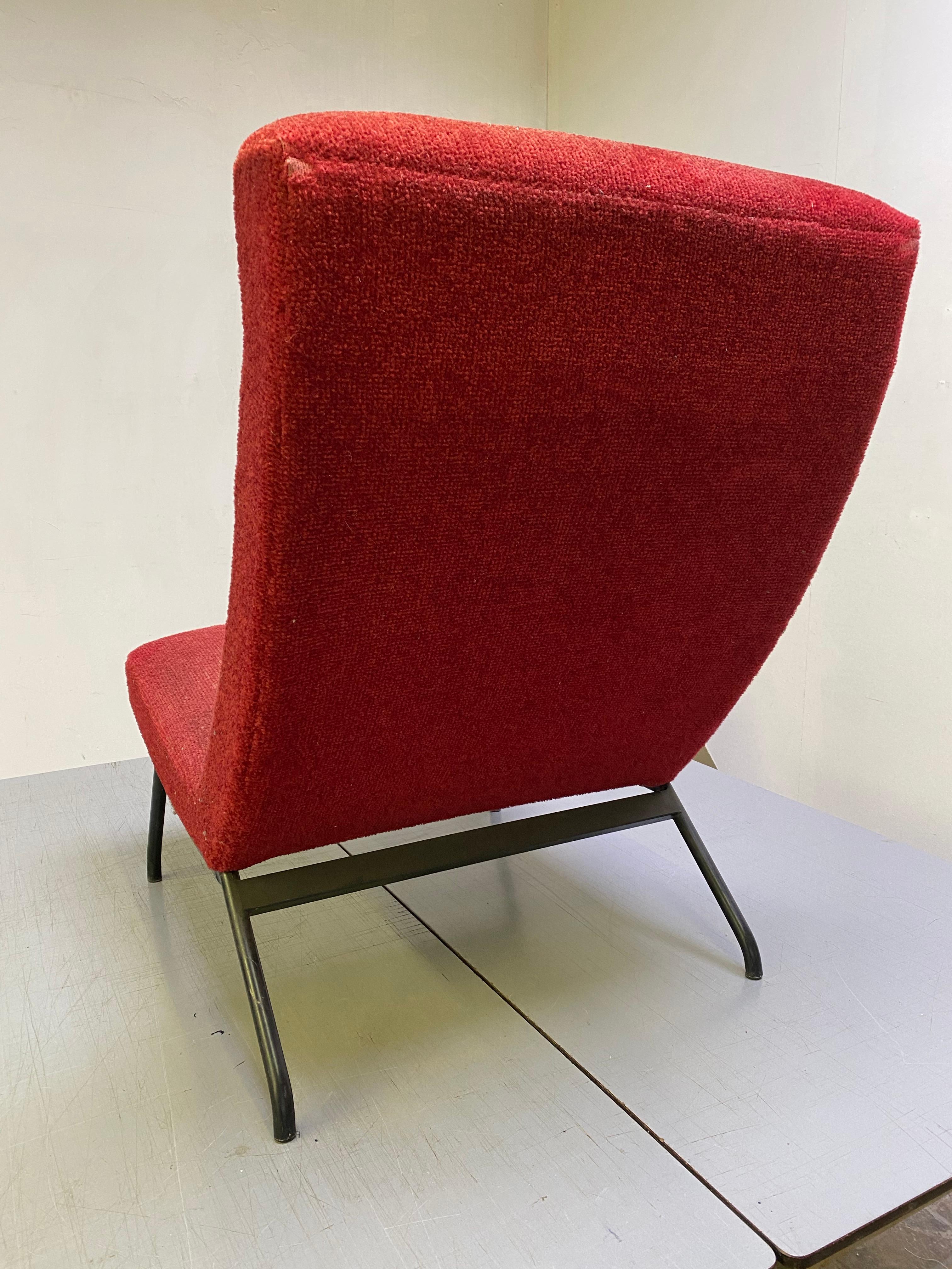 Joseph Andre Motte for Steiner France Lounge Chair, circa 1955, Restored 2