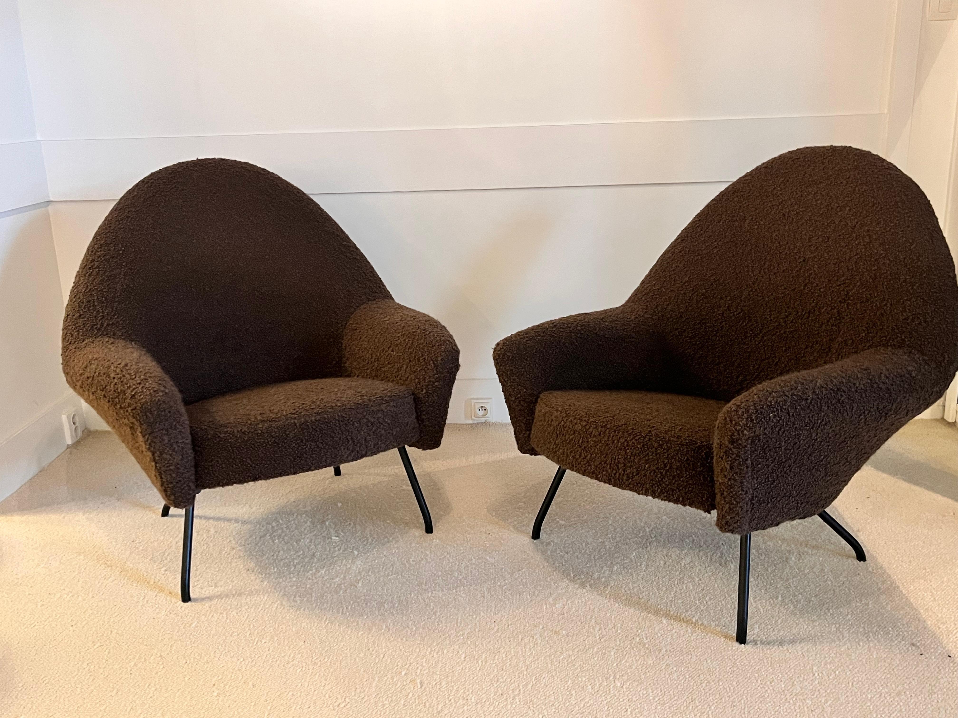 Joseph-André Motte - Pair of 770 Lounge Chairs and for Steiner - France, 1950s 3