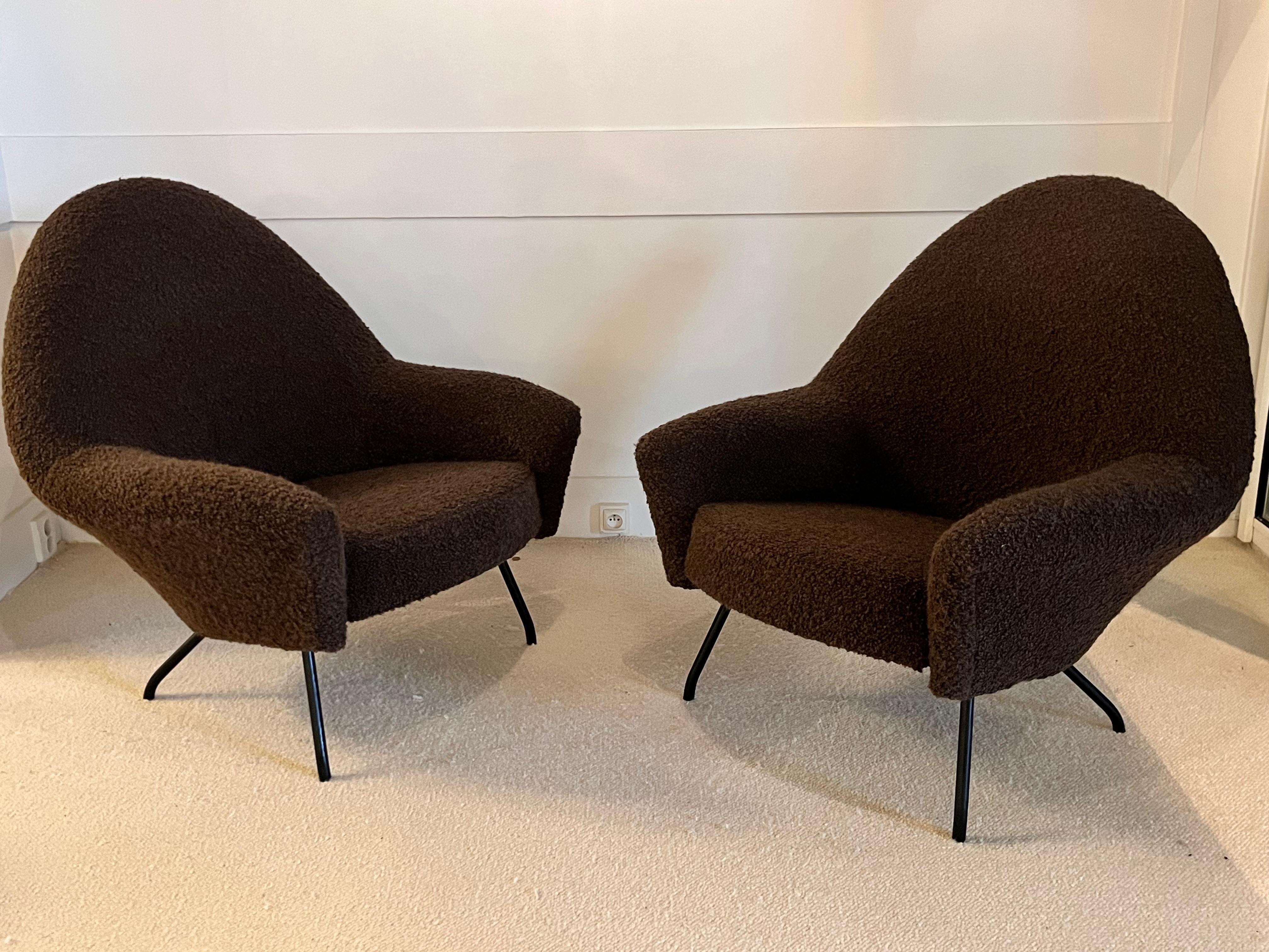 Joseph-André Motte - Pair of 770 Lounge Chairs and for Steiner - France, 1950s 4