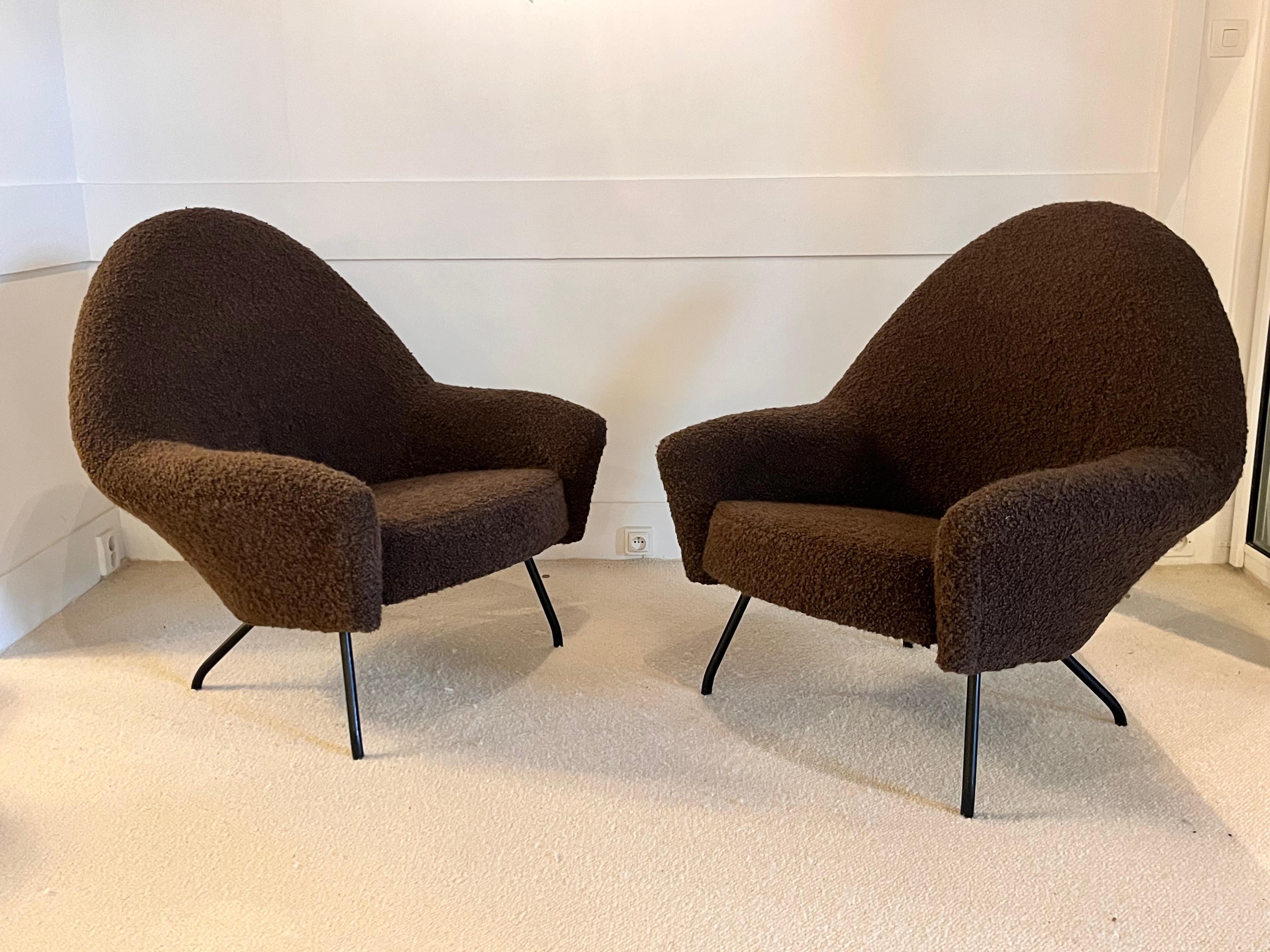 Joseph-André Motte - Pair of 770 Lounge Chairs and for Steiner - France, 1950s 2