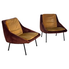 Joseph-André Motte Pair of Armchairs "800" for Steiner, France, 1950s