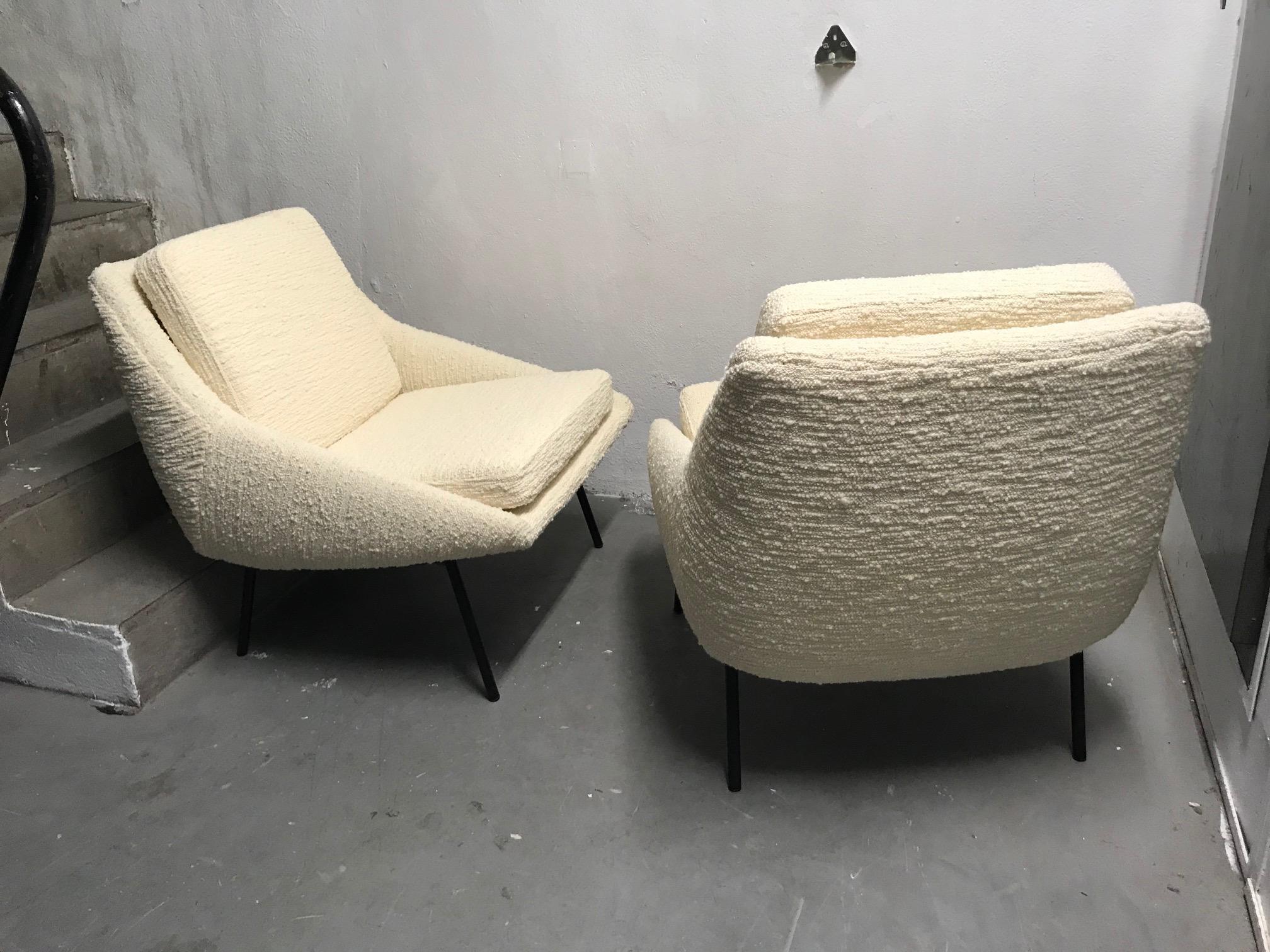 French Joseph-André Motte pair of armchairs 