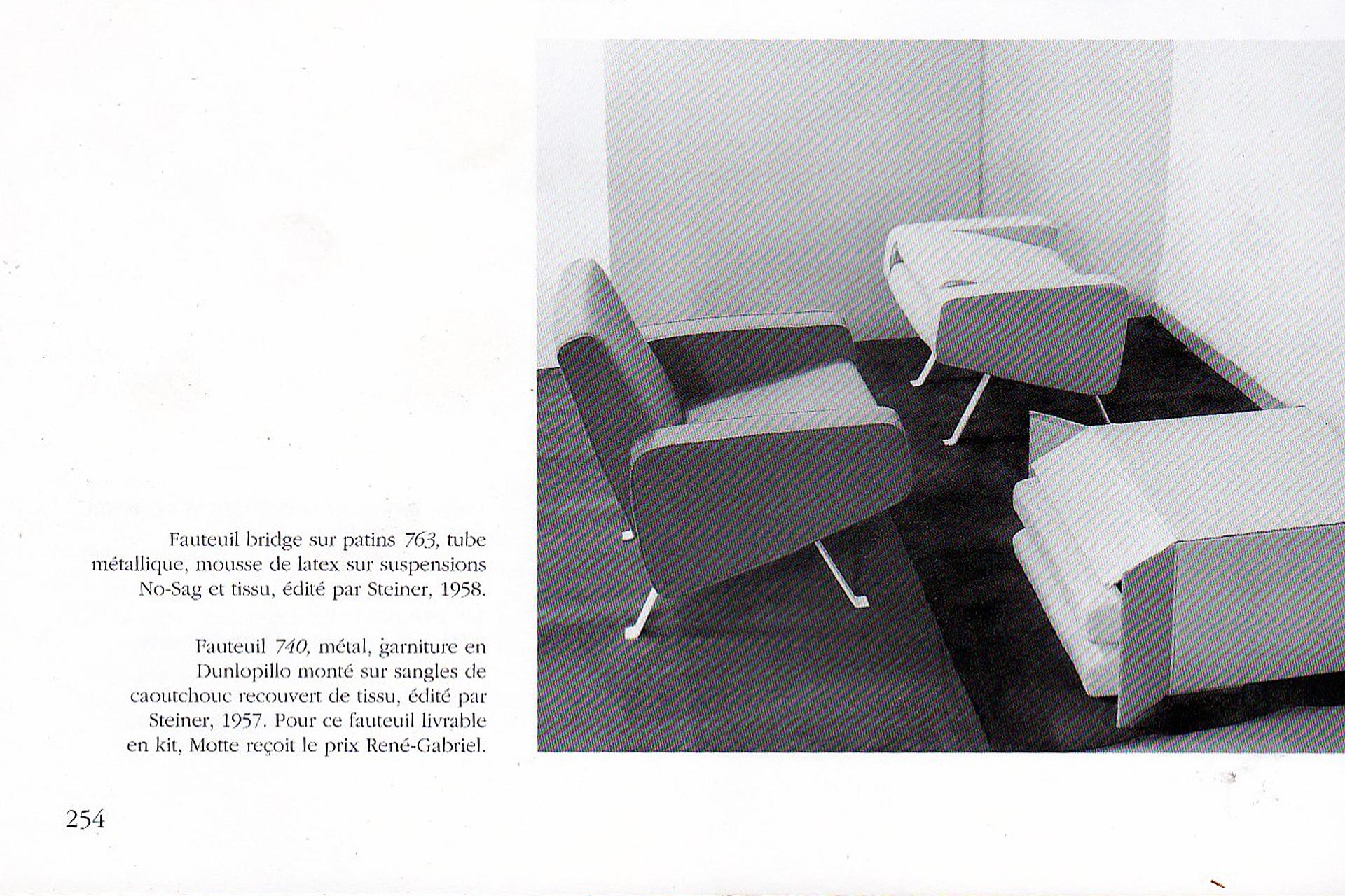 Joseph-André Motte, Pair of Lounge Chairs Model 740 for Steiner, 1957 1