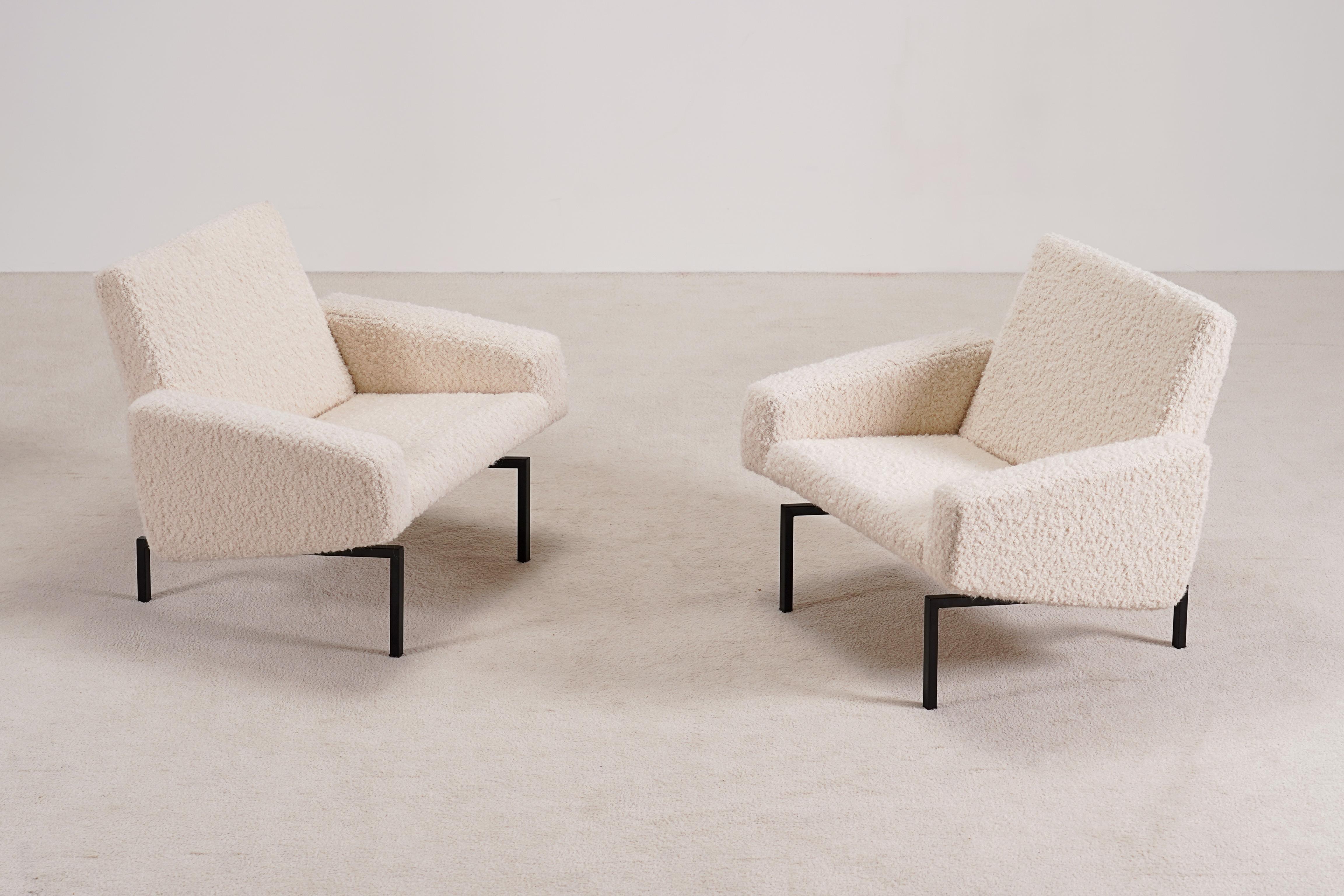 Elegant pair of French Lounge Armchairs model 