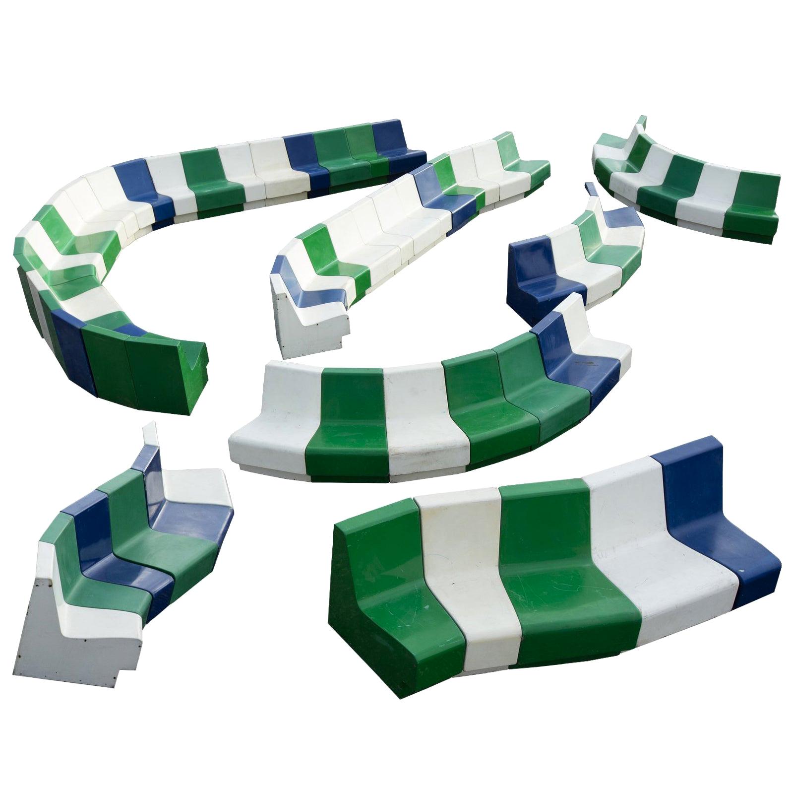 Joseph-André Motte, Set of Modular Seats for Lyon Satolas Airport, 1976 For Sale