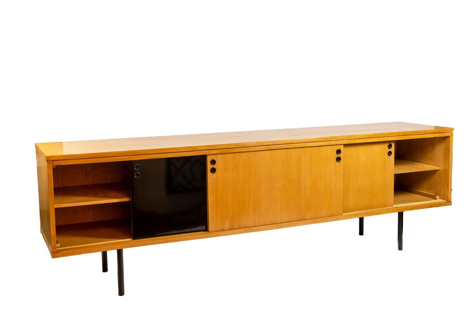 French Joseph-André Motte, Sideboard in Blond Ash, 1950s For Sale
