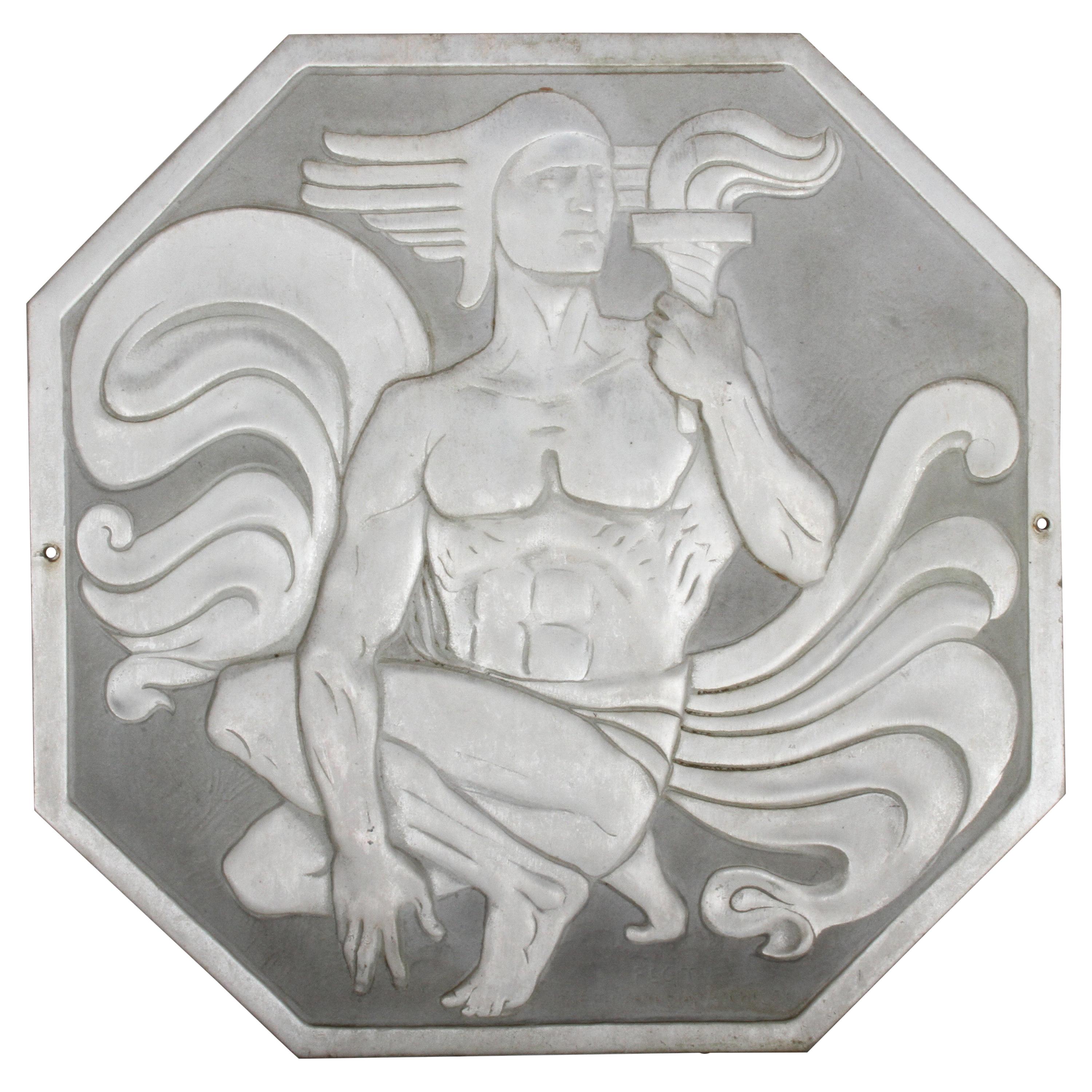 Joseph Anthony Atchison Rare Art Deco Relief Panel "Nude with Torch, " For Sale