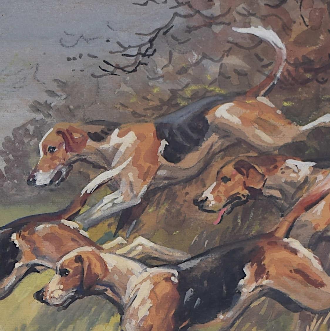 I Foxhound di Bramham Moor, dipinto di Joseph Appleyard in vendita 4