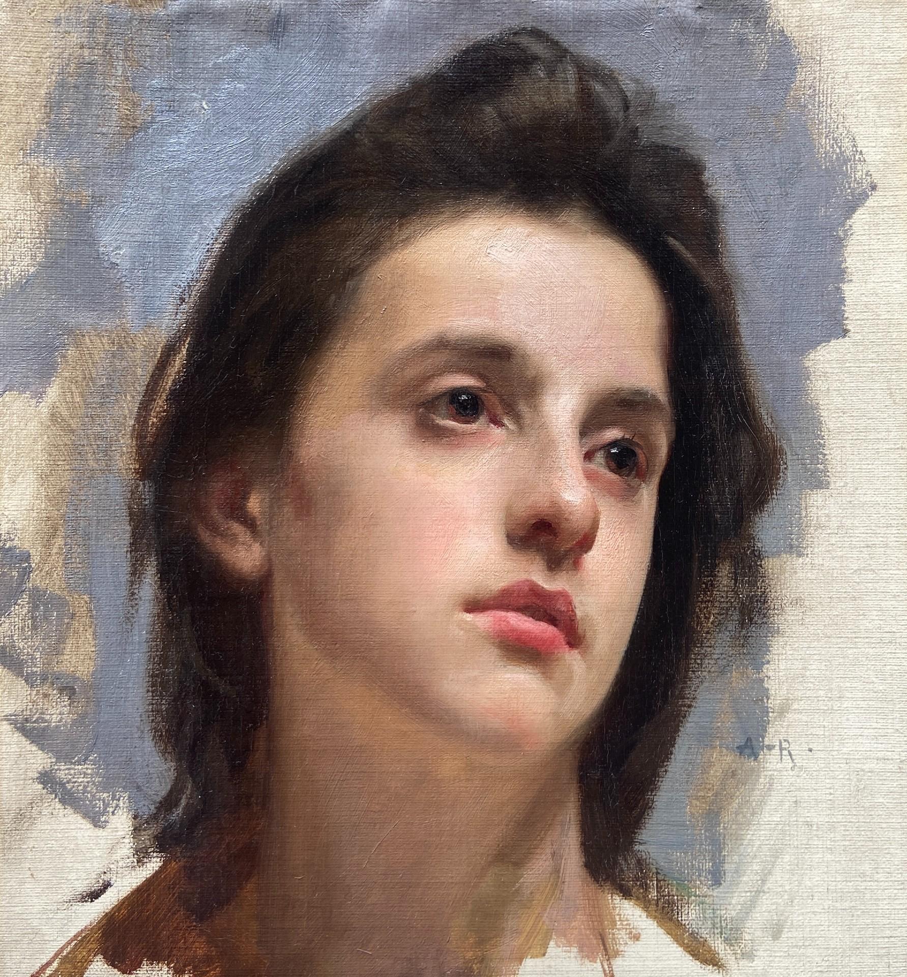 Head Study - Painting by Joseph-Auguste Rousselin