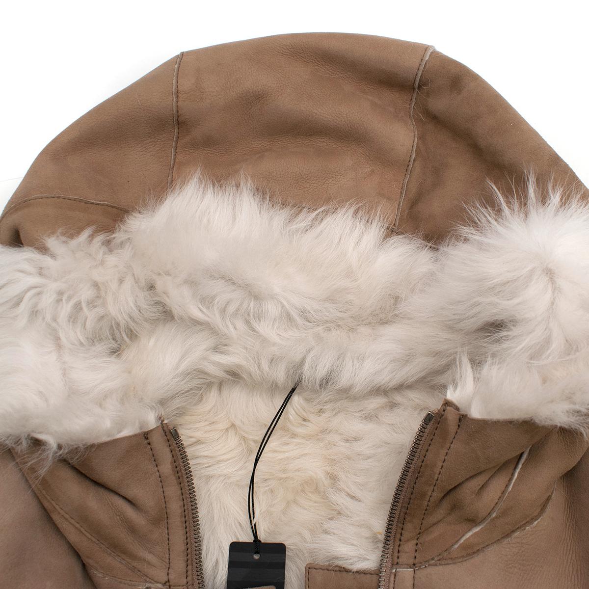 Brown Joseph Austin Toscana Lambskin Shearling Coat IT 42