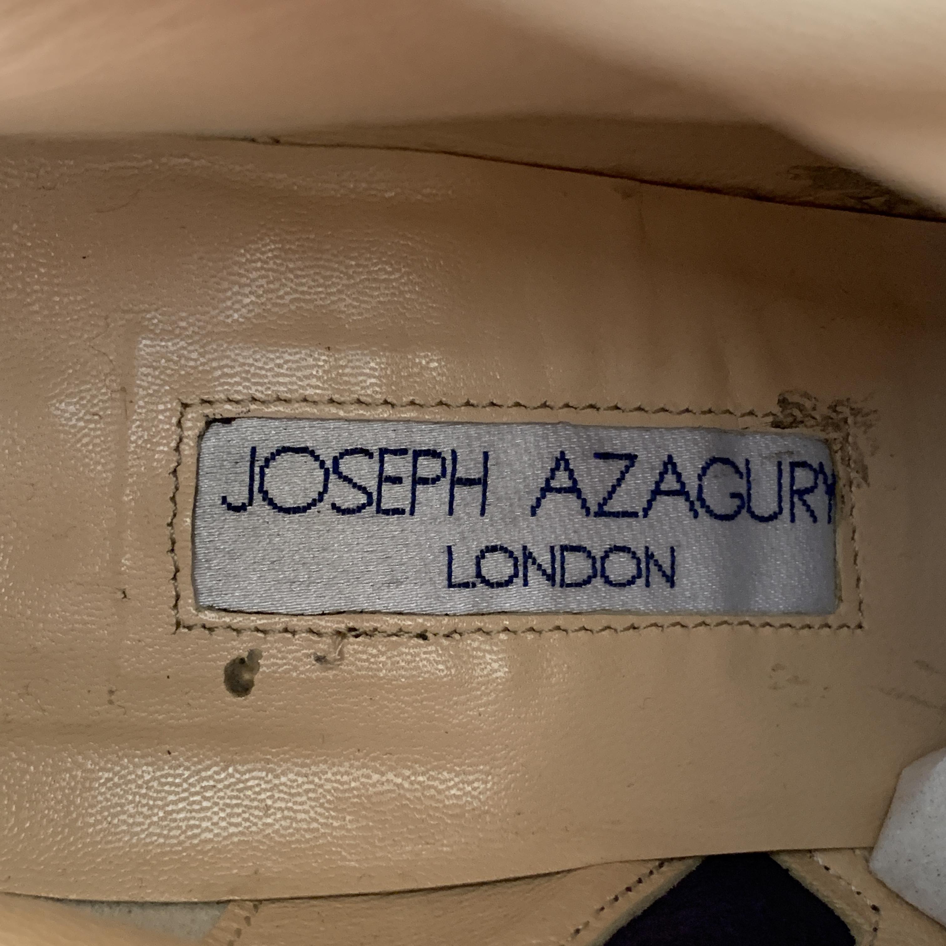 JOSEPH AZAGURY Size 7 Purple Suede Black Stipe Ankle Boots In Good Condition In San Francisco, CA
