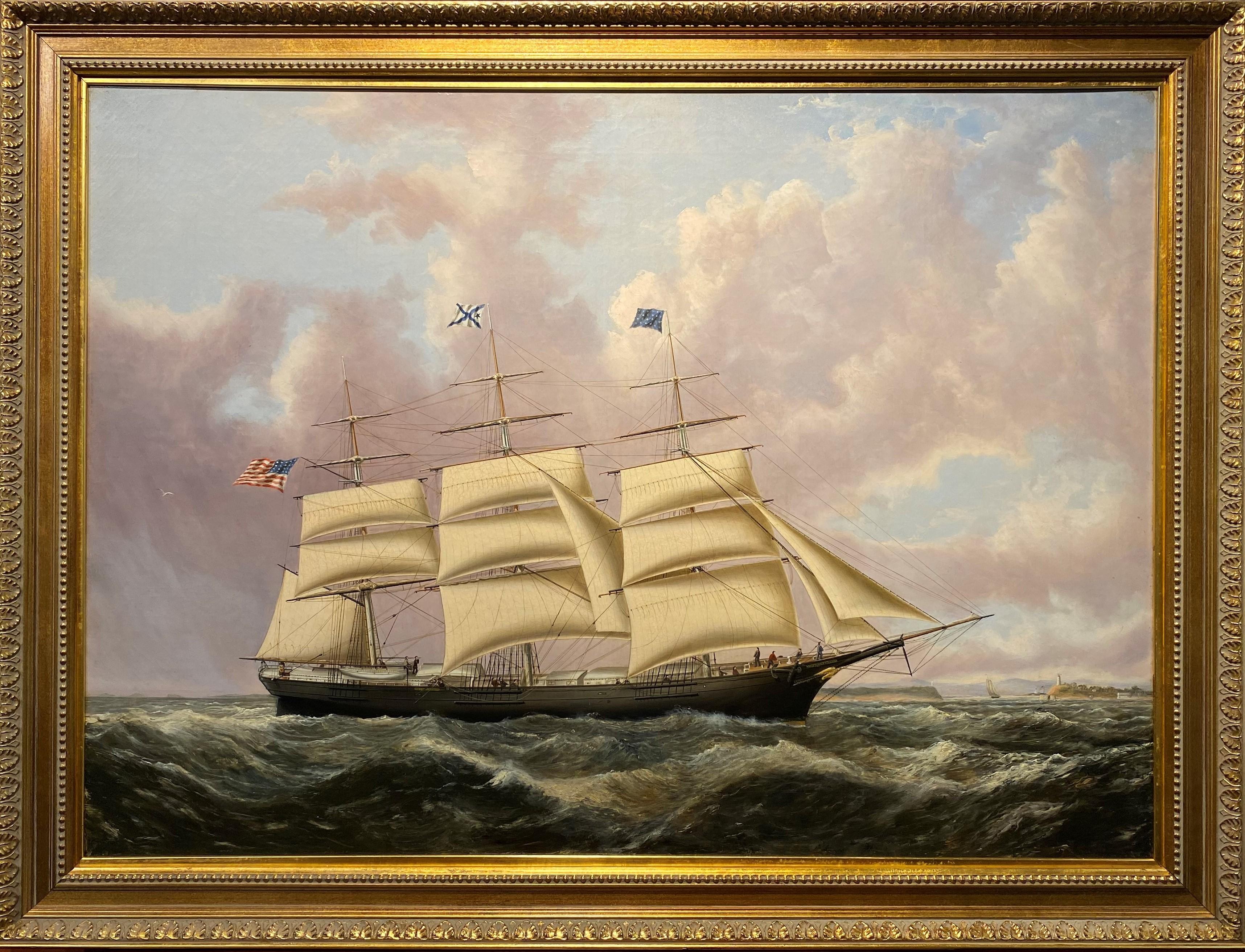 Medium Clipper Ocean Express Approaching San Francisco, circa 1856